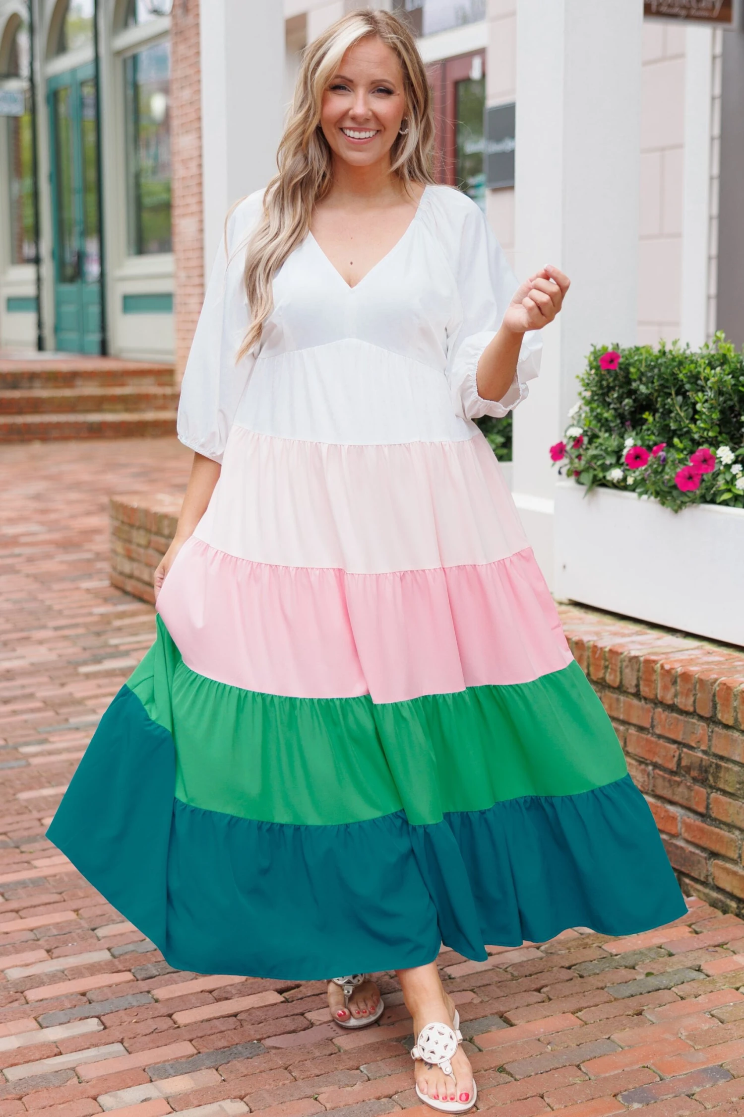 Change Of Color Maxi Dress, White 3 Change Of Color Maxi Dress, White - Image 3