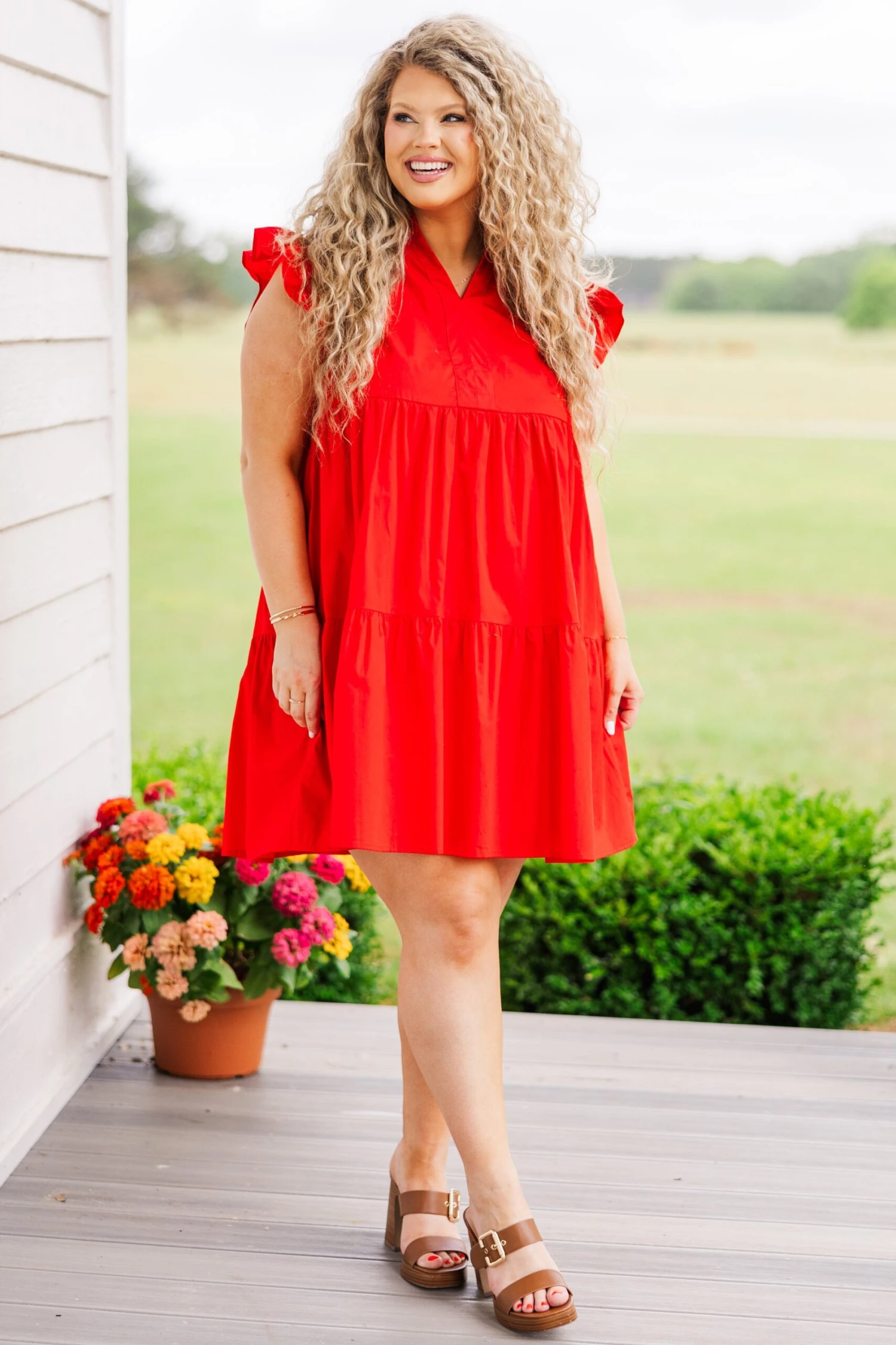 Charmingly Cute Dress, Red 4 Charmingly Cute Dress, Red - Image 4
