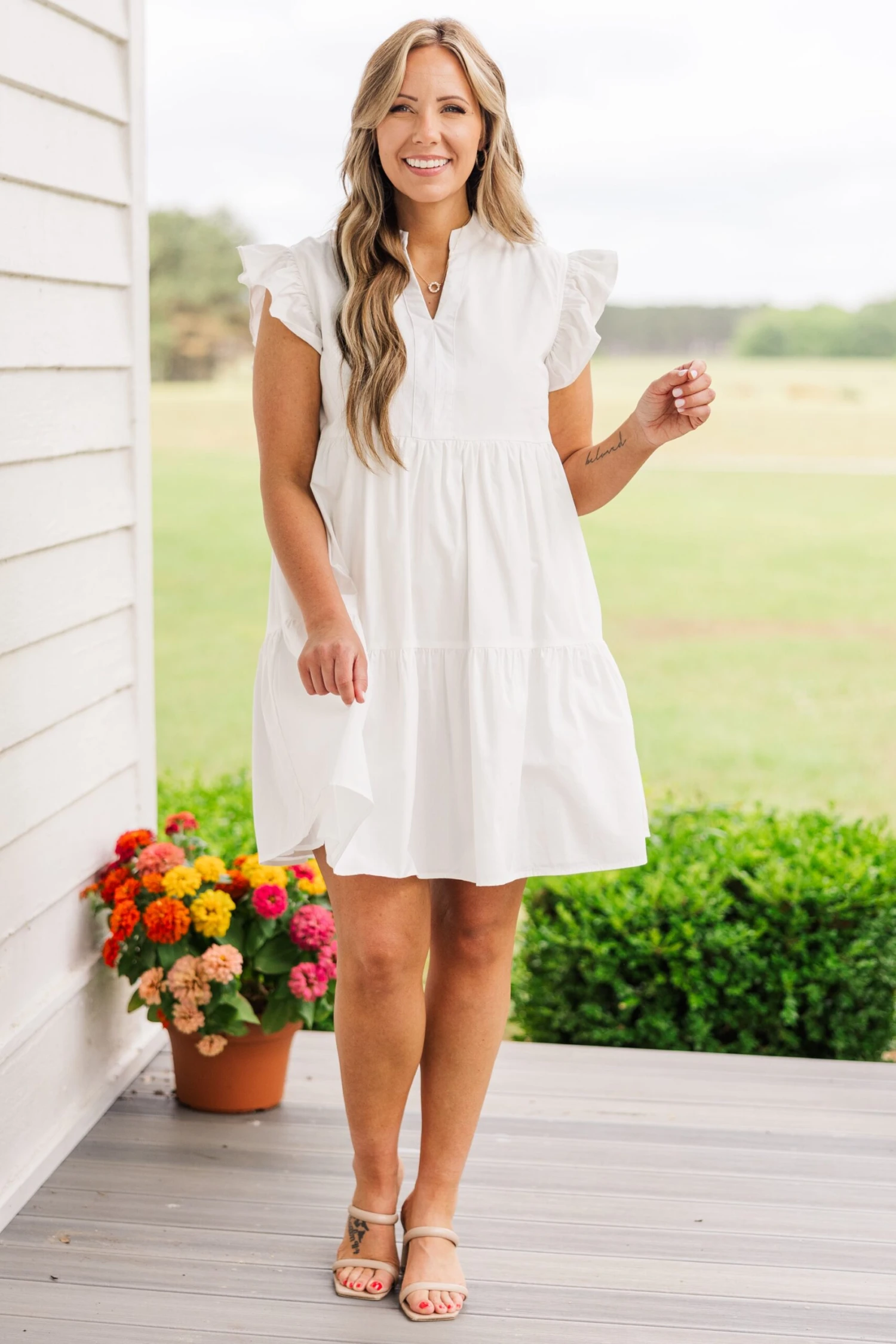Charmingly Cute Dress, White 4 Charmingly Cute Dress, White - Image 4