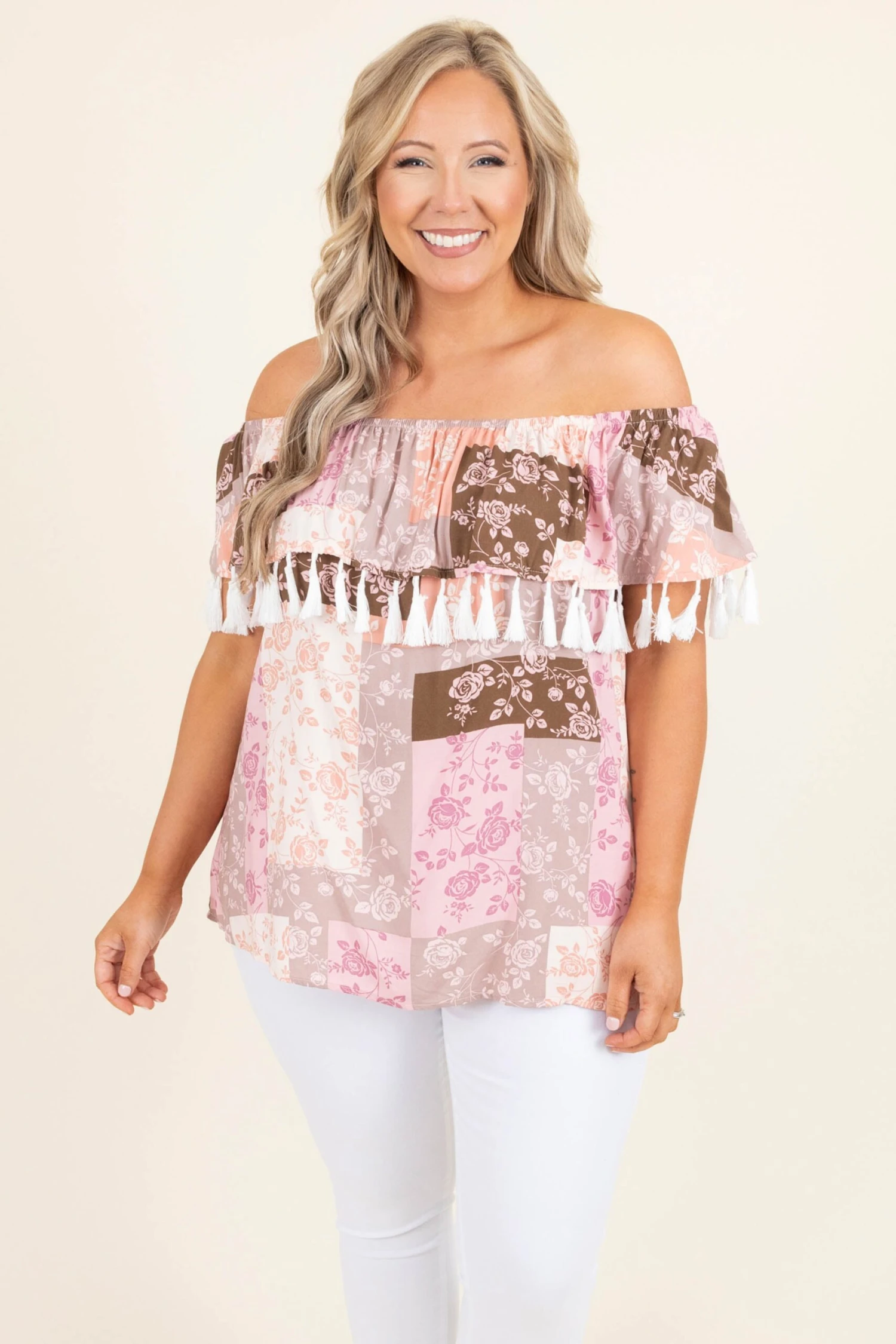 Chocolate Strawberries Top, Mocha-Blush 1 Chocolate Strawberries Top, Mocha-Blush