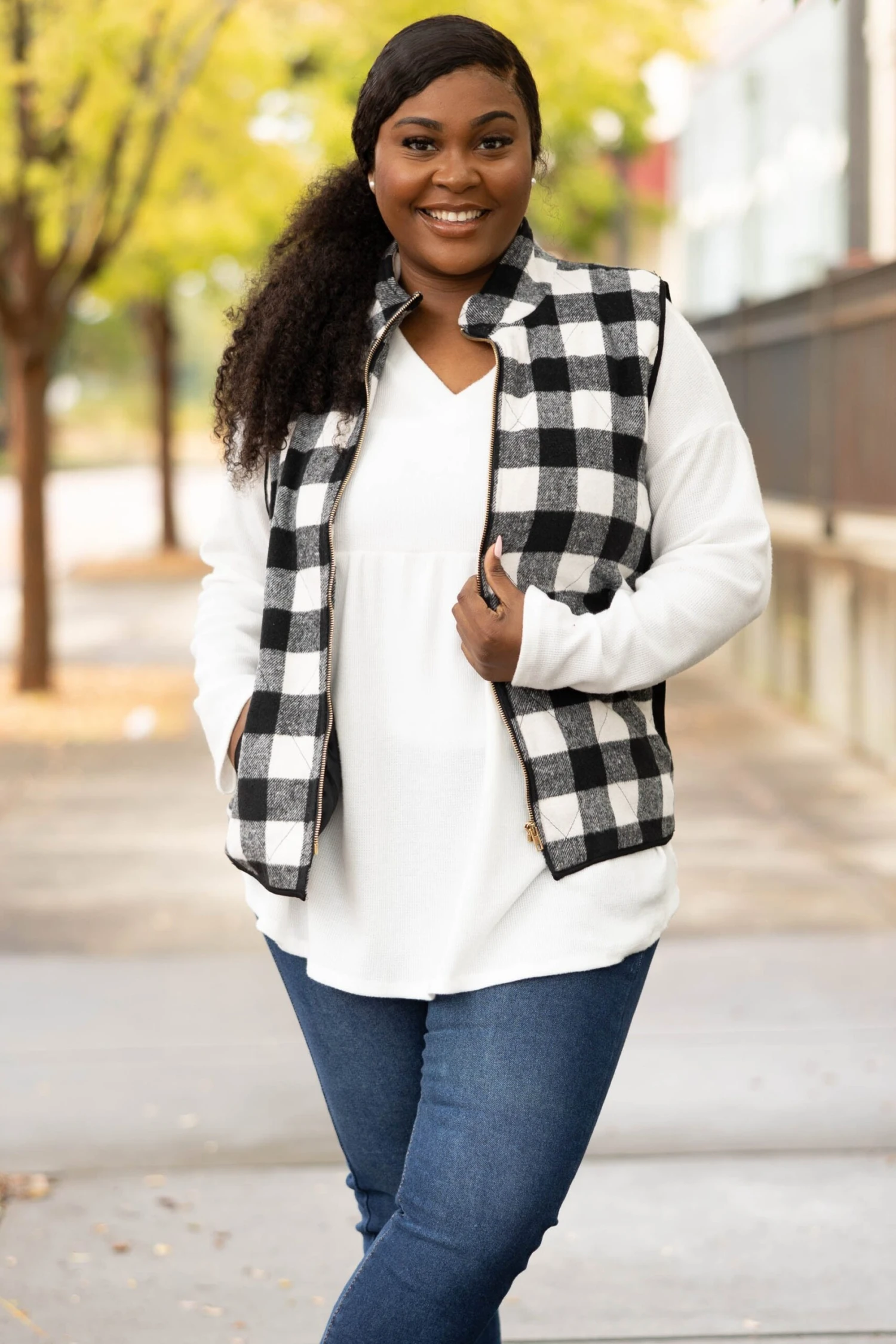 Cold For The Winter Vest, Ivory-Black 1 Cold For The Winter Vest, Ivory-Black