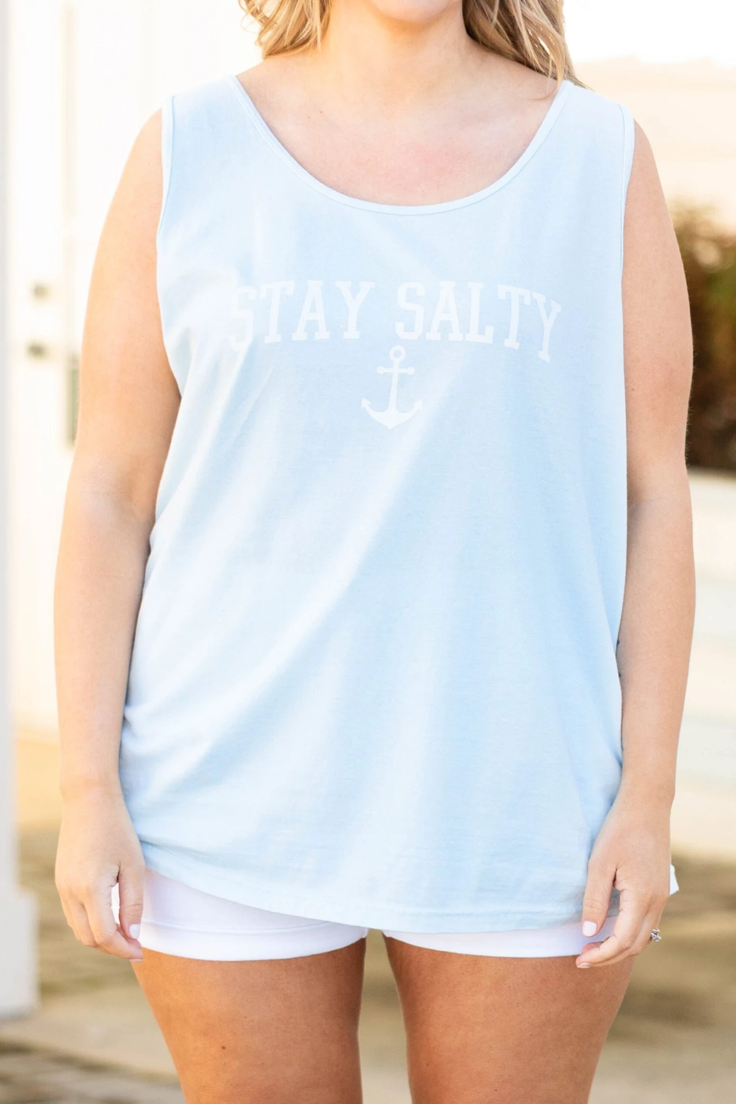 Comfort Colors: Stay Salty Tank, Chambray 4 Comfort Colors: Stay Salty Tank, Chambray - Image 4
