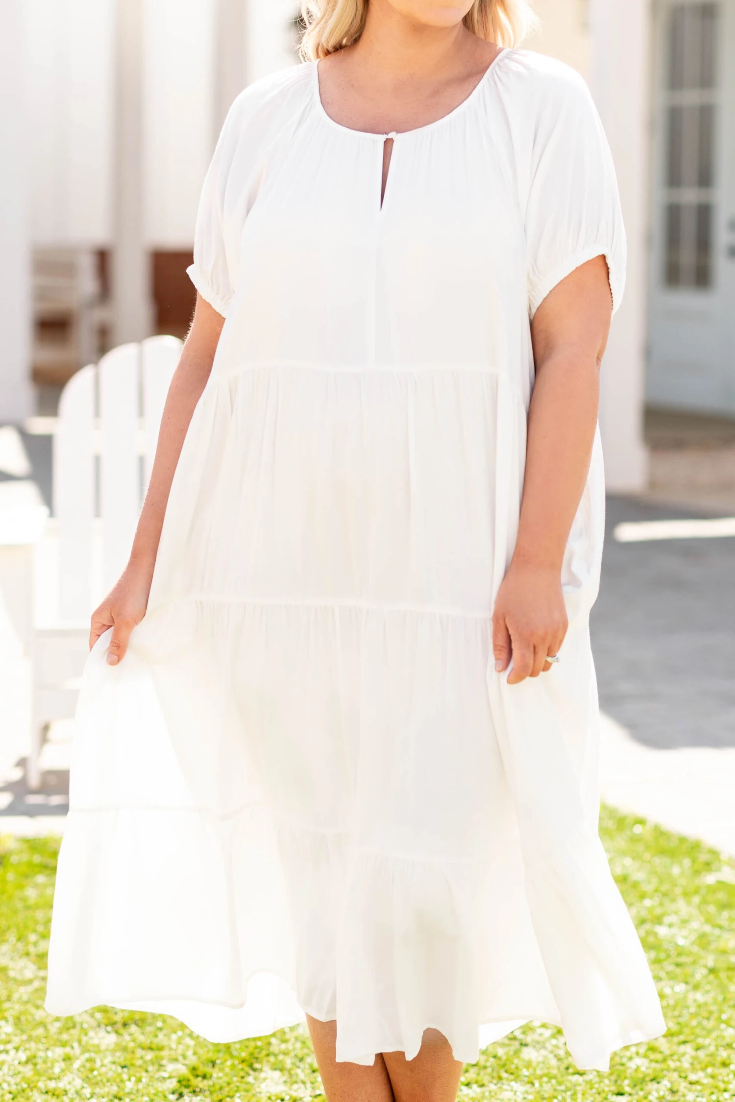 Comfy Casual Dress, Ivory 4 Comfy Casual Dress, Ivory - Image 4