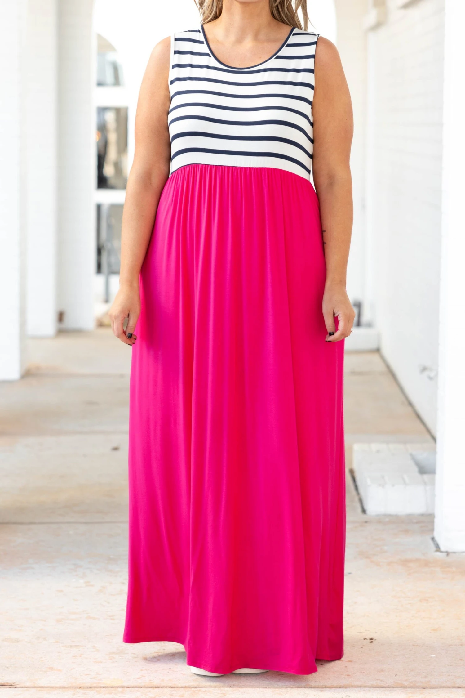 Cool By The Pool Maxi Dress, Fuchsia 4 Cool By The Pool Maxi Dress, Fuchsia - Image 4