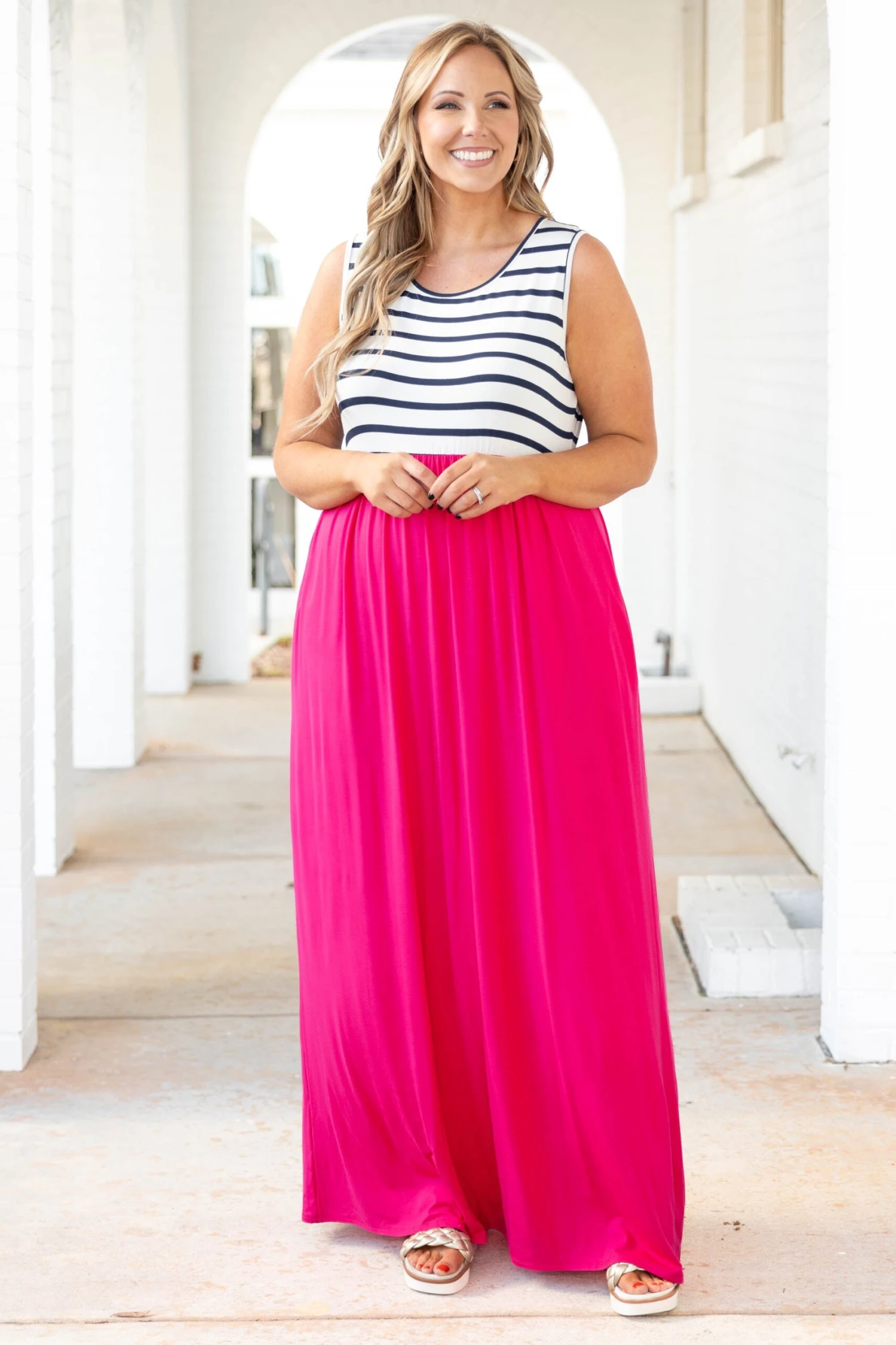 Cool By The Pool Maxi Dress, Fuchsia 2 Cool By The Pool Maxi Dress, Fuchsia - Image 2