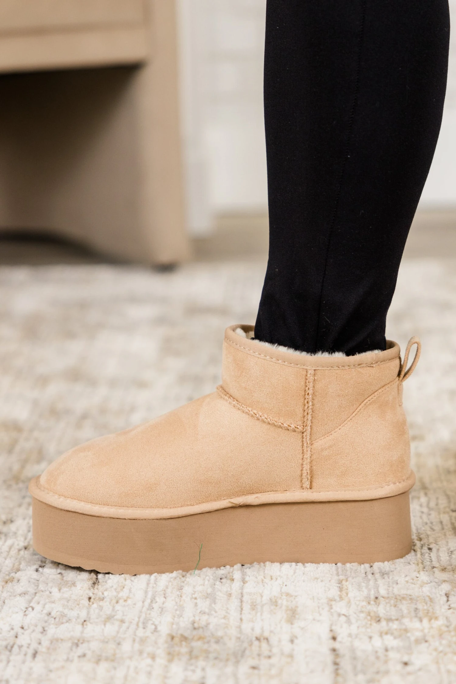 Cozy In Comfort Booties, Oatmeal 4 Cozy In Comfort Booties, Oatmeal - Image 4