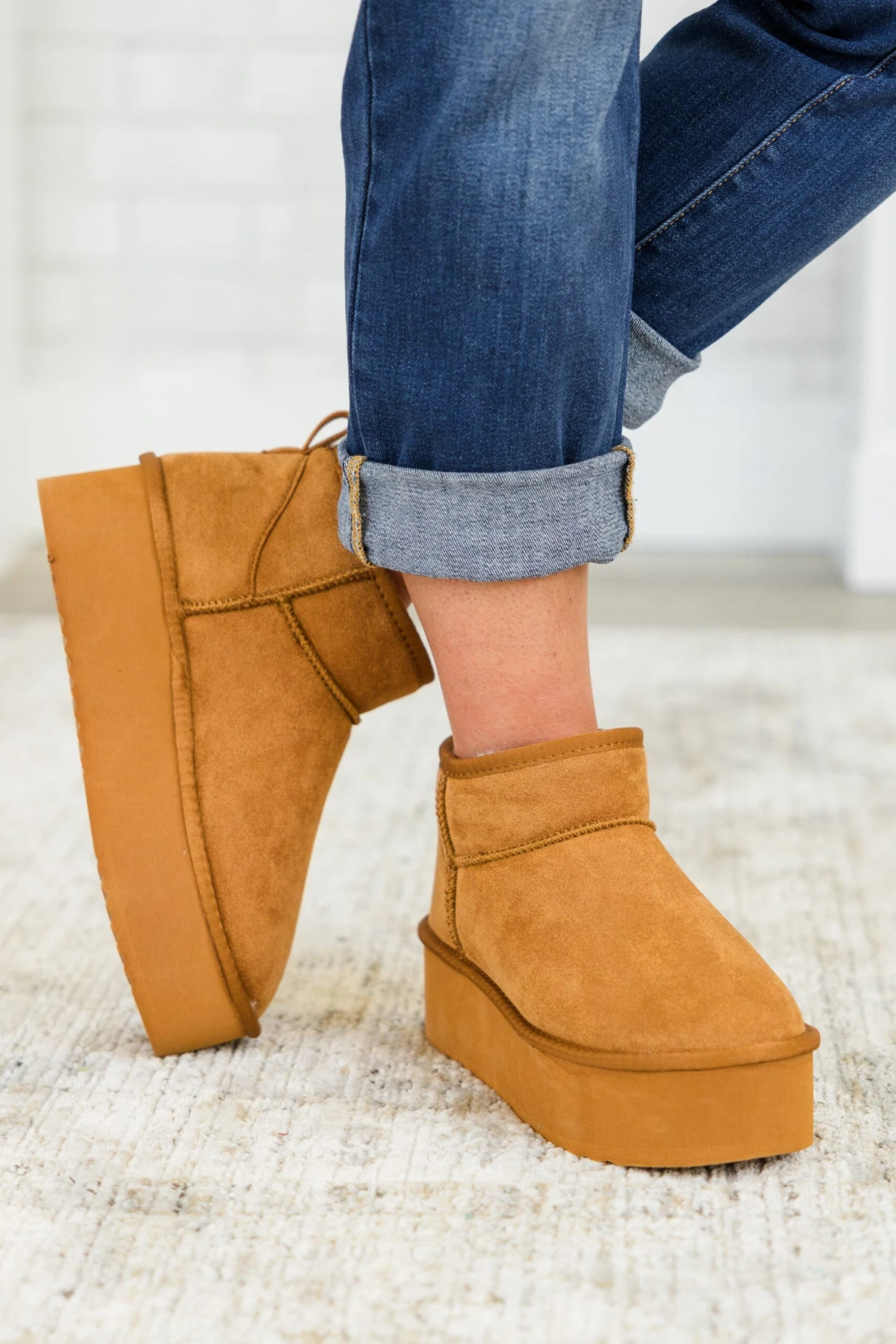 Cozy In Comfort Booties, Tan 2 Cozy In Comfort Booties, Tan - Image 2