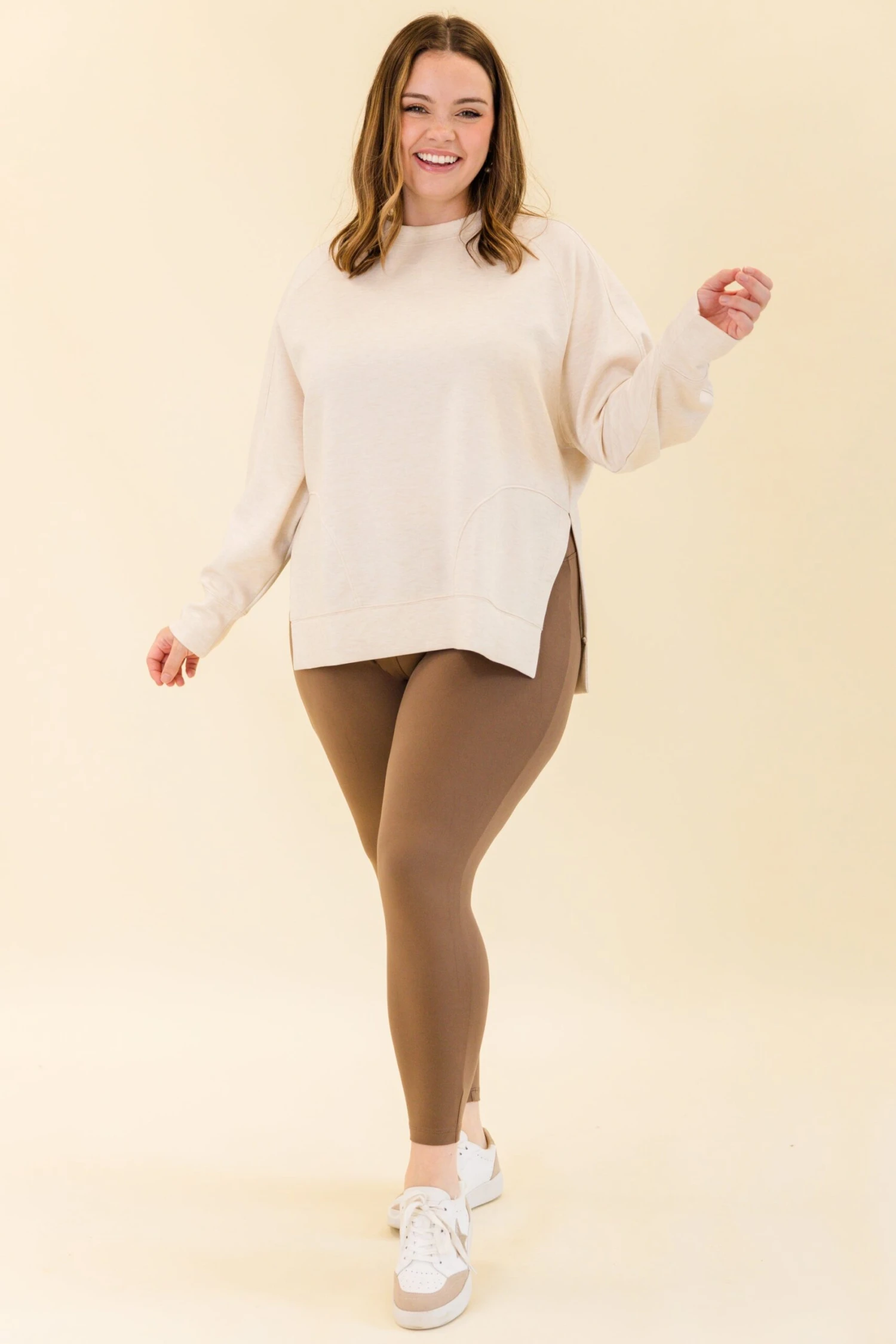 Cozy Lifestyle Leggings, Mocha 2 Cozy Lifestyle Leggings, Mocha - Image 2