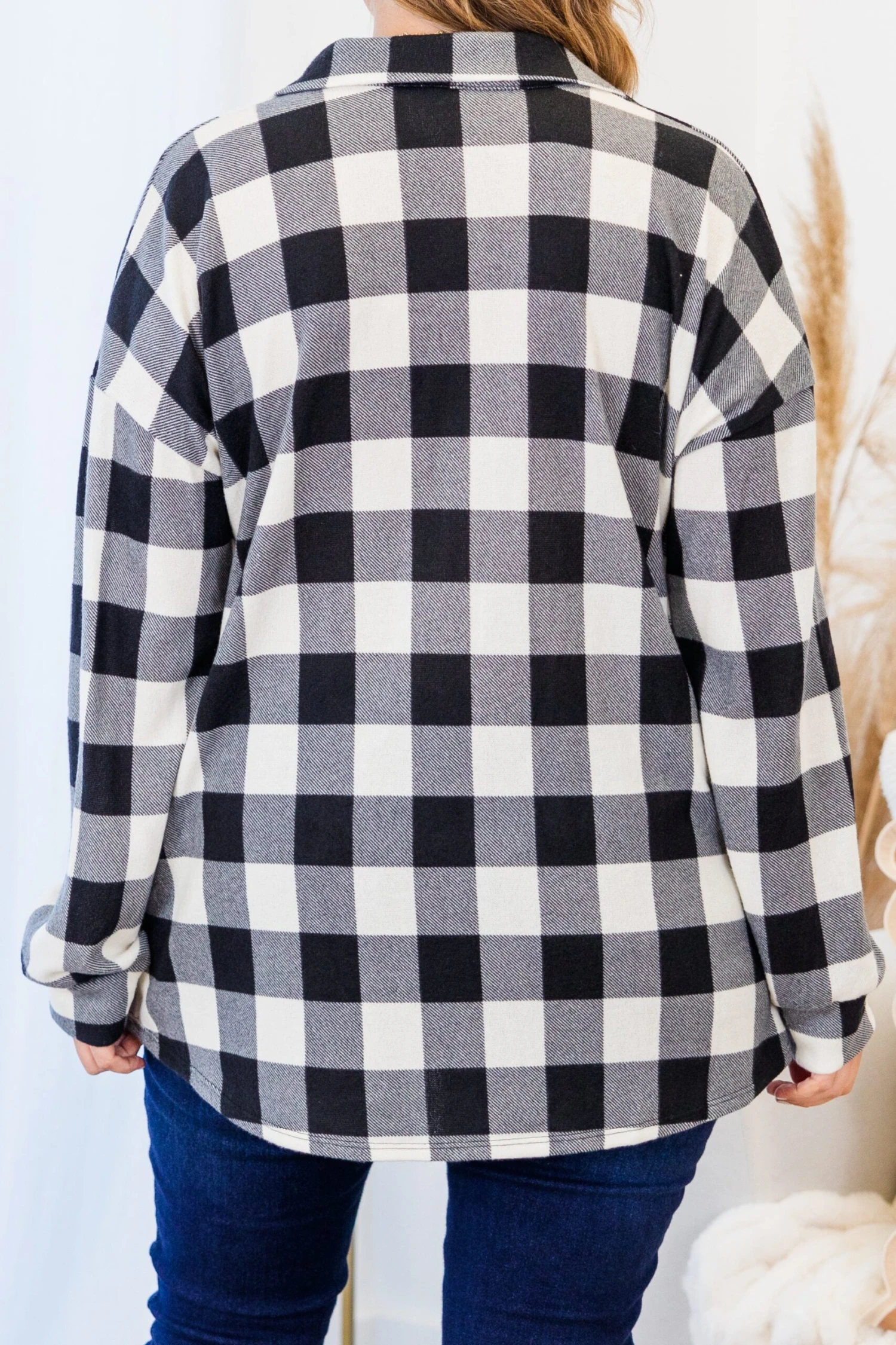 Cozy Strolls Shacket, Black-Ivory 6 Cozy Strolls Shacket, Black-Ivory - Image 6