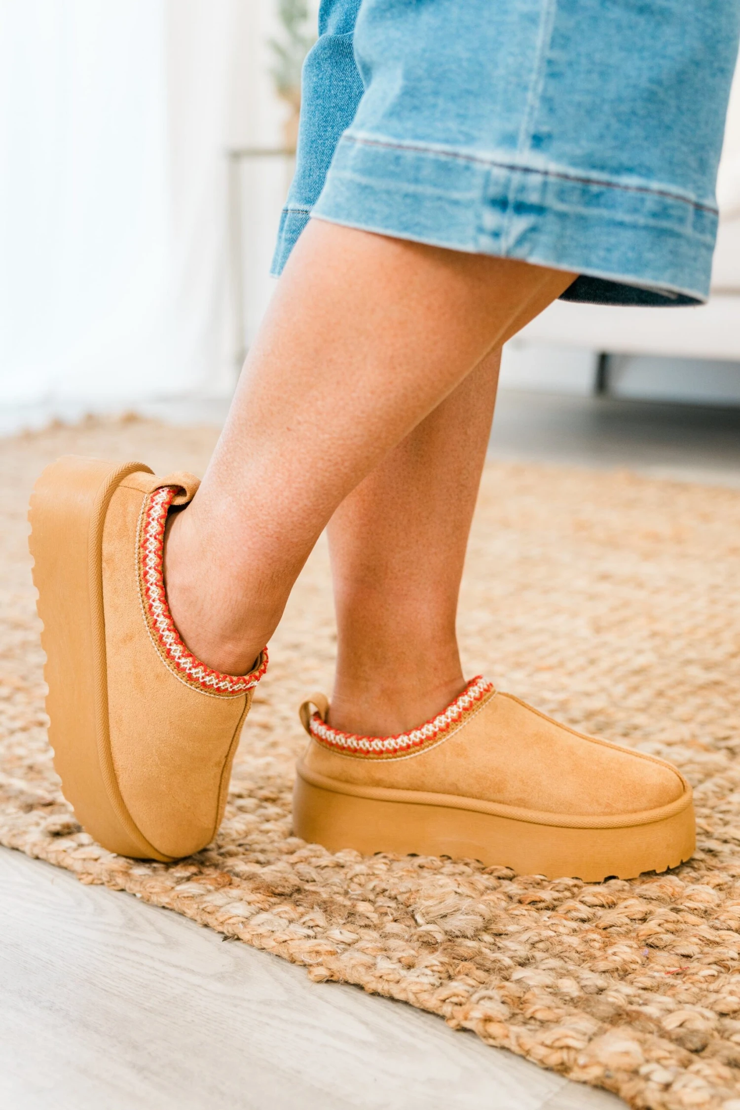 Cozy Vibes Only Slippers, Tan 2 Cozy Vibes Only Slippers, Tan - Image 2