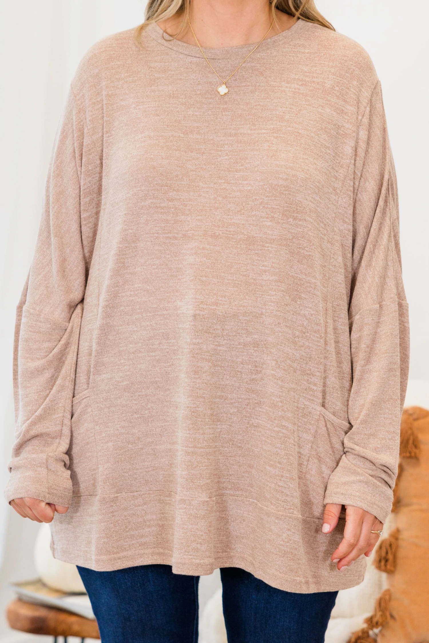 Crisp Autumn Air Tunic, Taupe 4 Crisp Autumn Air Tunic, Taupe - Image 4