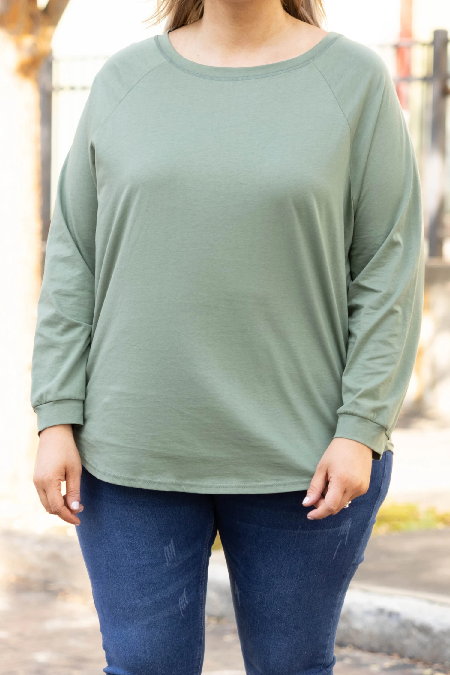 Curved Hem Slouchy Dolman Tunic, Sage 6 Curved Hem Slouchy Dolman Tunic, Sage - Image 6