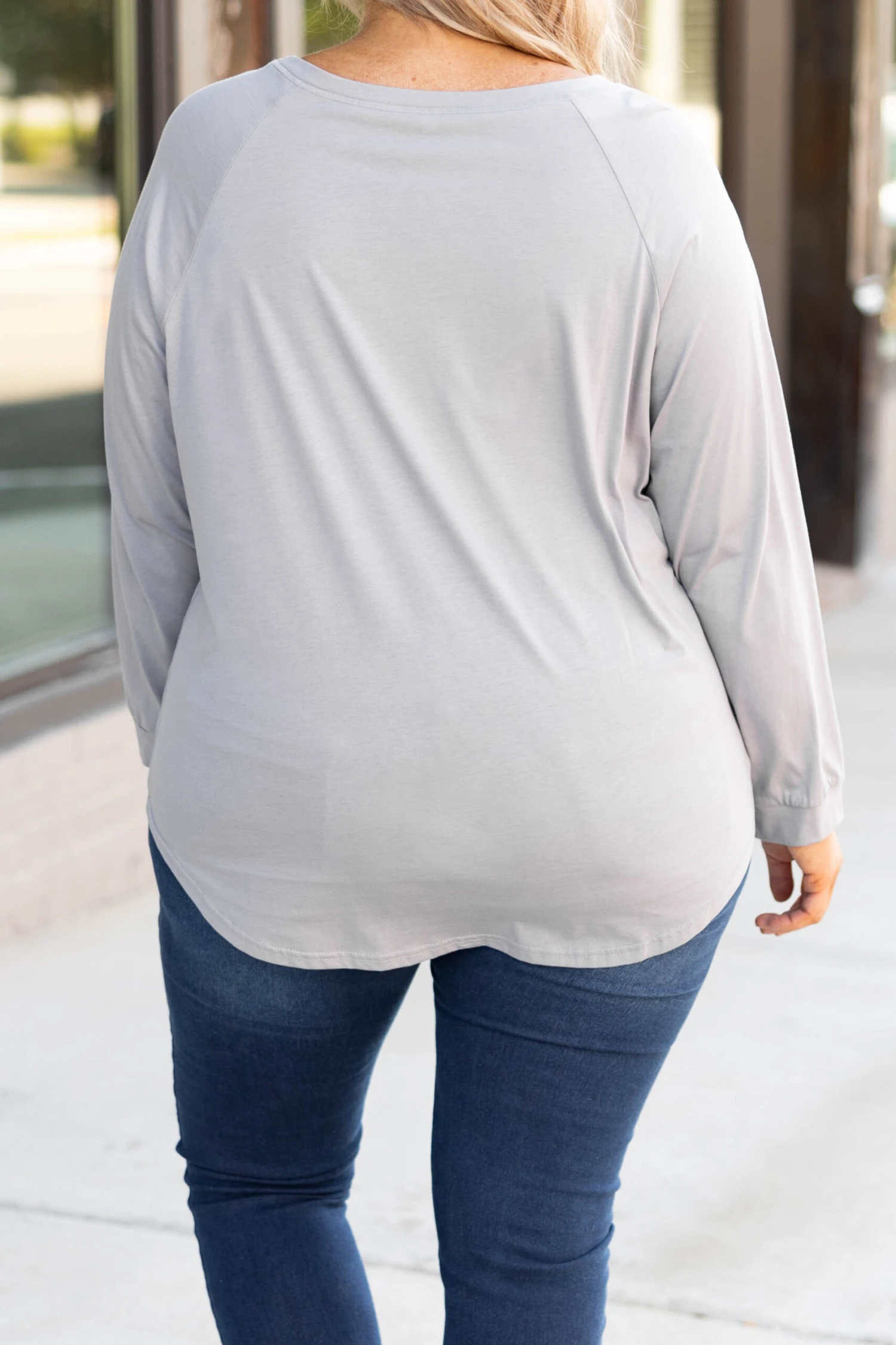 Curved Hem Slouchy Dolman Tunic, Smokey Gray 5 Curved Hem Slouchy Dolman Tunic, Smokey Gray - Image 5