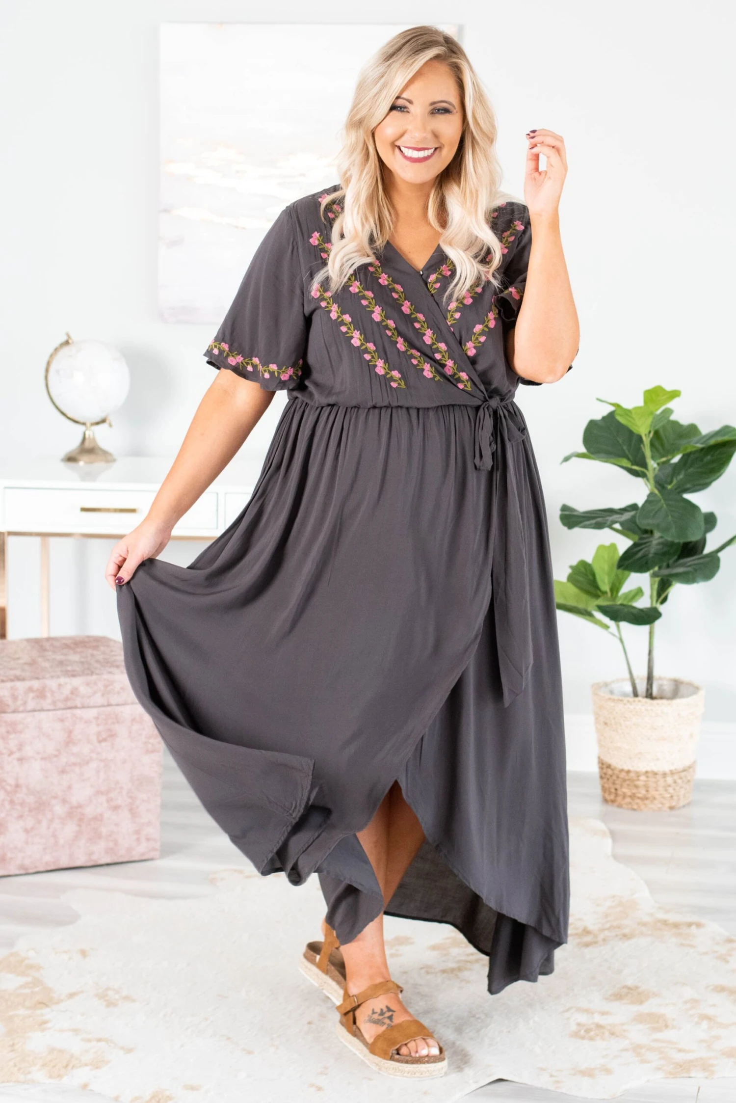 Born To Be Free Dress, Charcoal 1 Born To Be Free Dress, Charcoal
