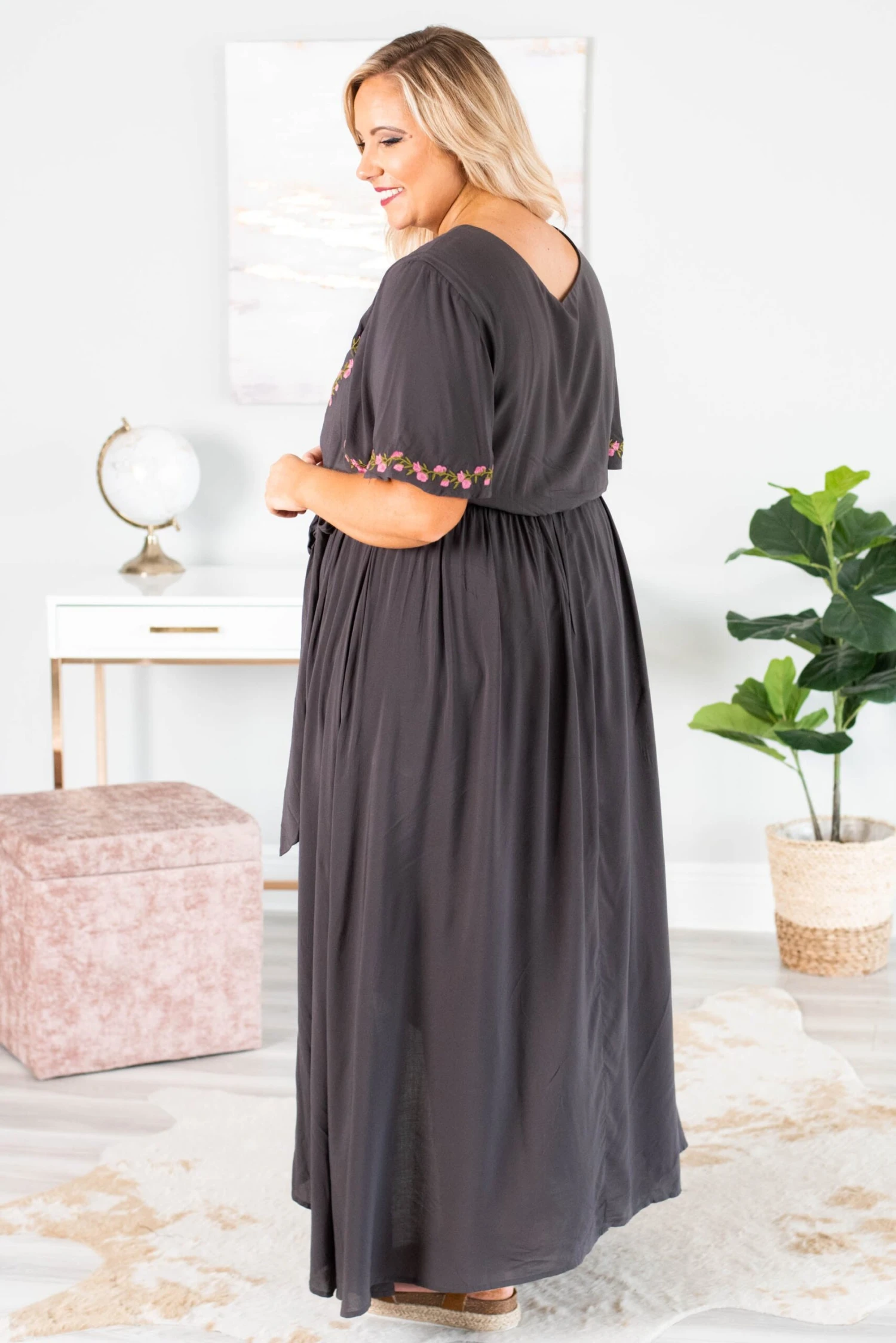 Born To Be Free Dress, Charcoal 4 Born To Be Free Dress, Charcoal - Image 4