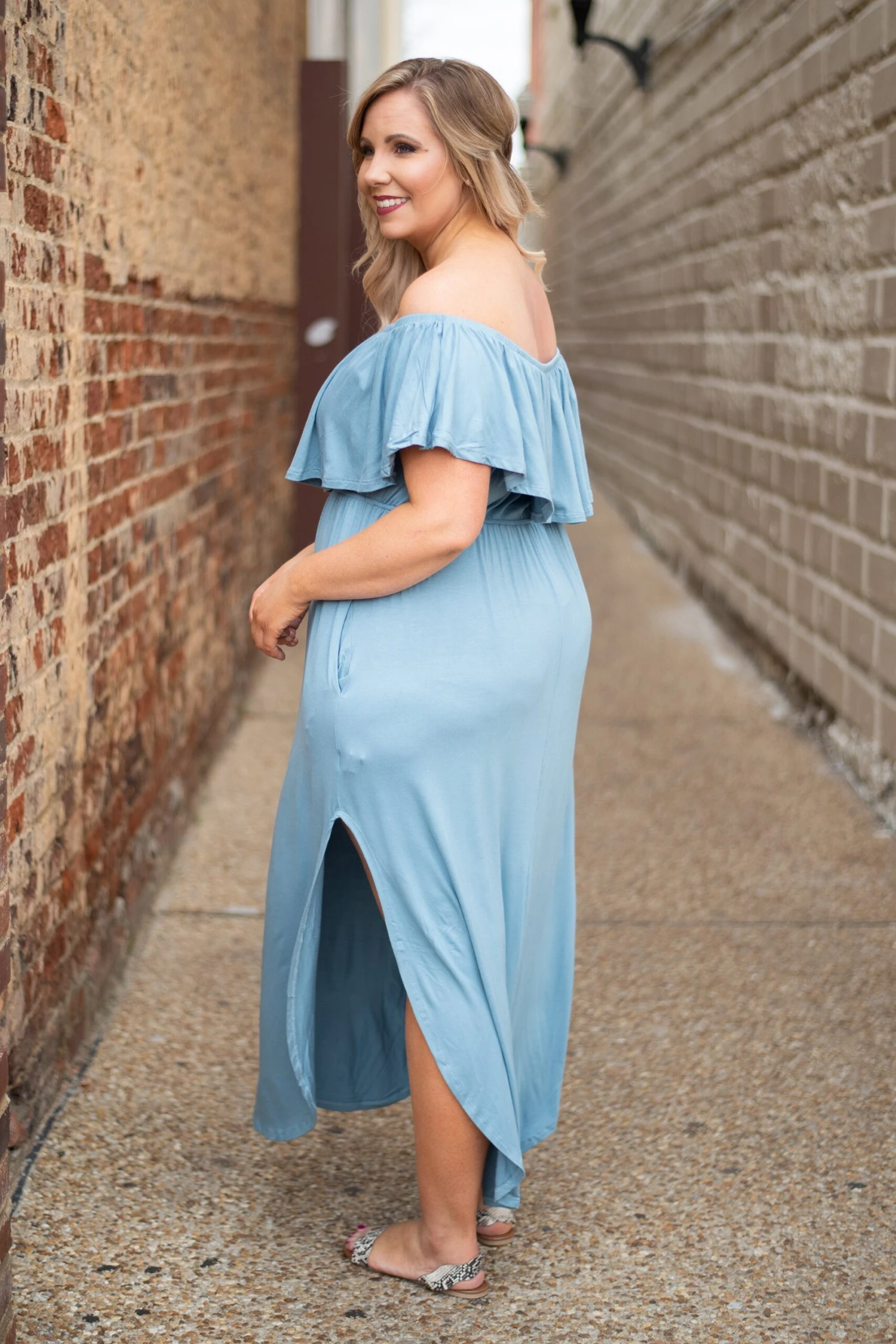 By The Boardwalk Maxi Dress, Chambray 4 By The Boardwalk Maxi Dress, Chambray - Image 4
