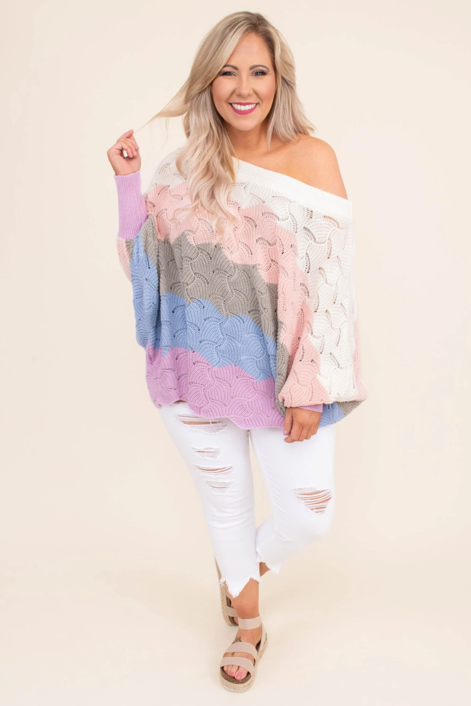 Angel In You Sweater, Blush 2 Angel In You Sweater, Blush - Image 2