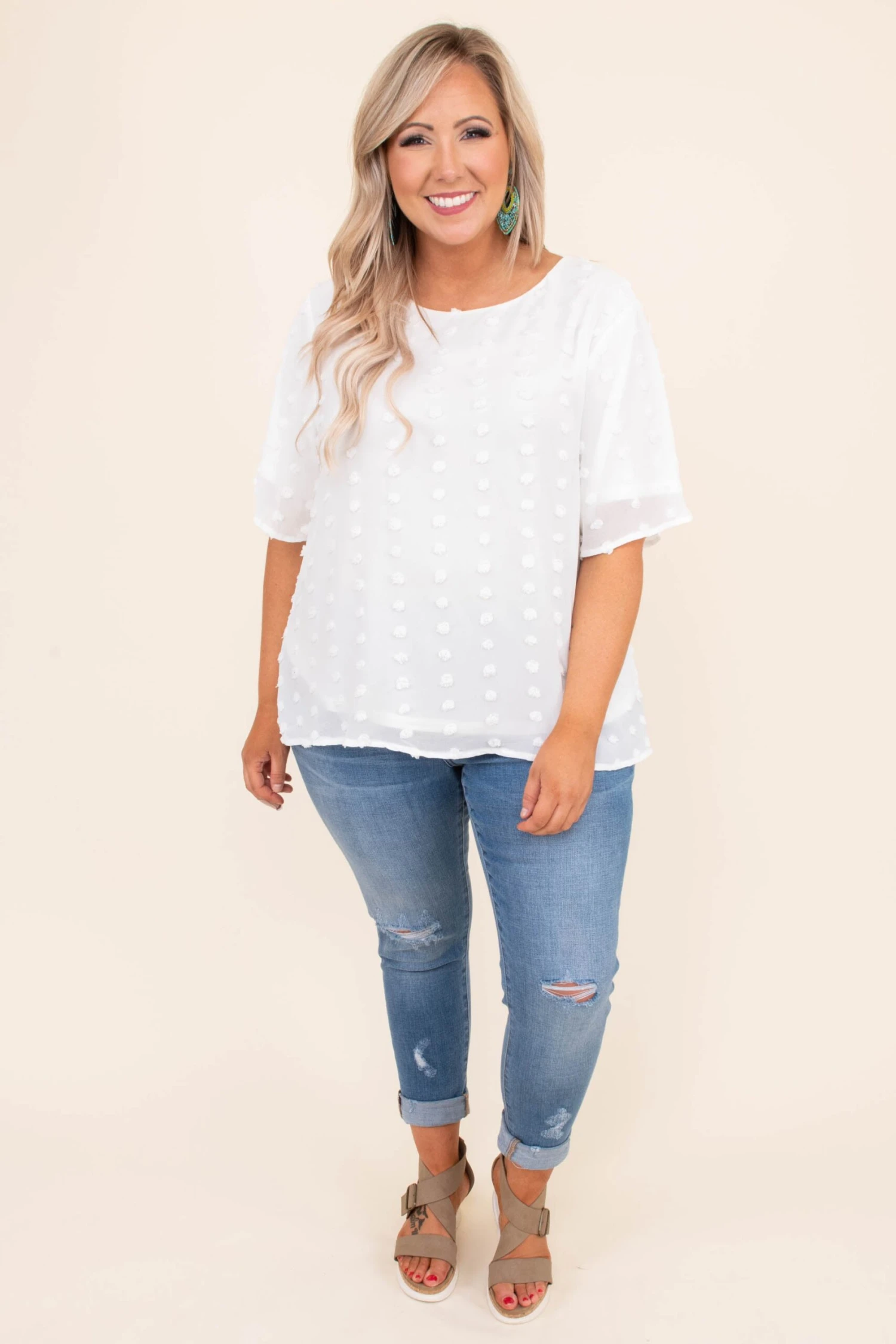 Embrace Your Joy Blouse, White 2 Embrace Your Joy Blouse, White - Image 2