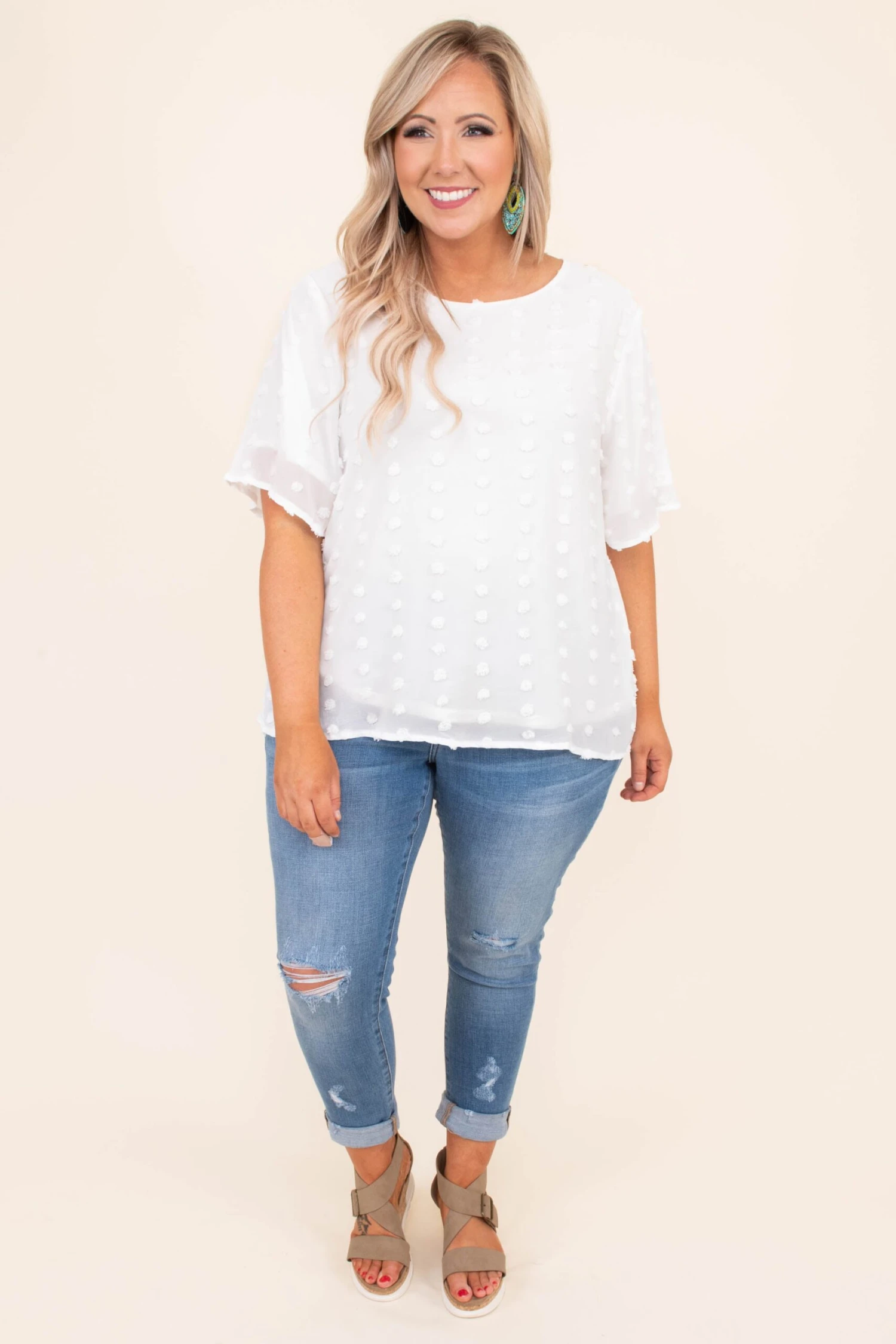 Embrace Your Joy Blouse, White 3 Embrace Your Joy Blouse, White - Image 3