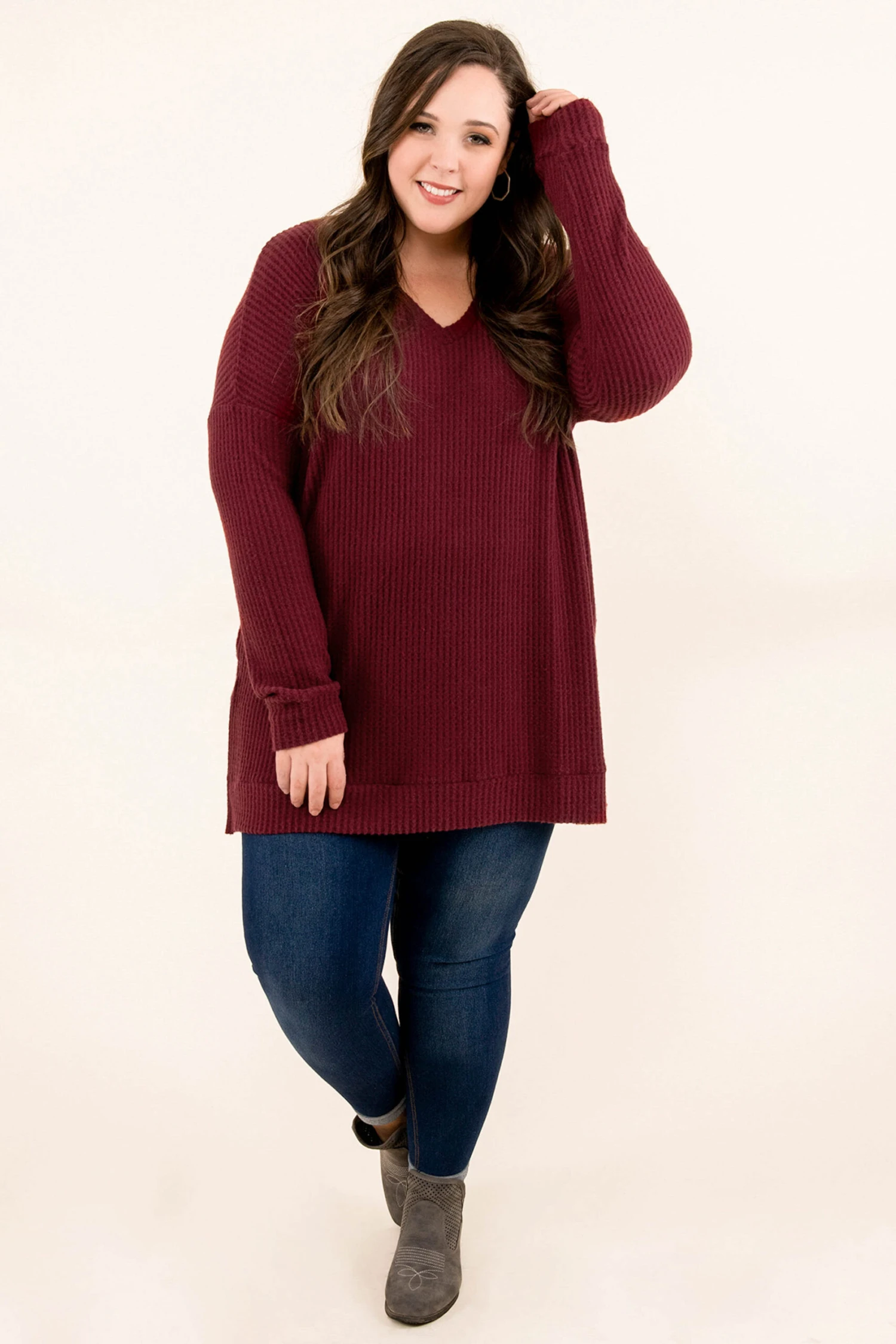 Cool Is Calling Tunic, Dark Burgundy 2 Cool Is Calling Tunic, Dark Burgundy - Image 2