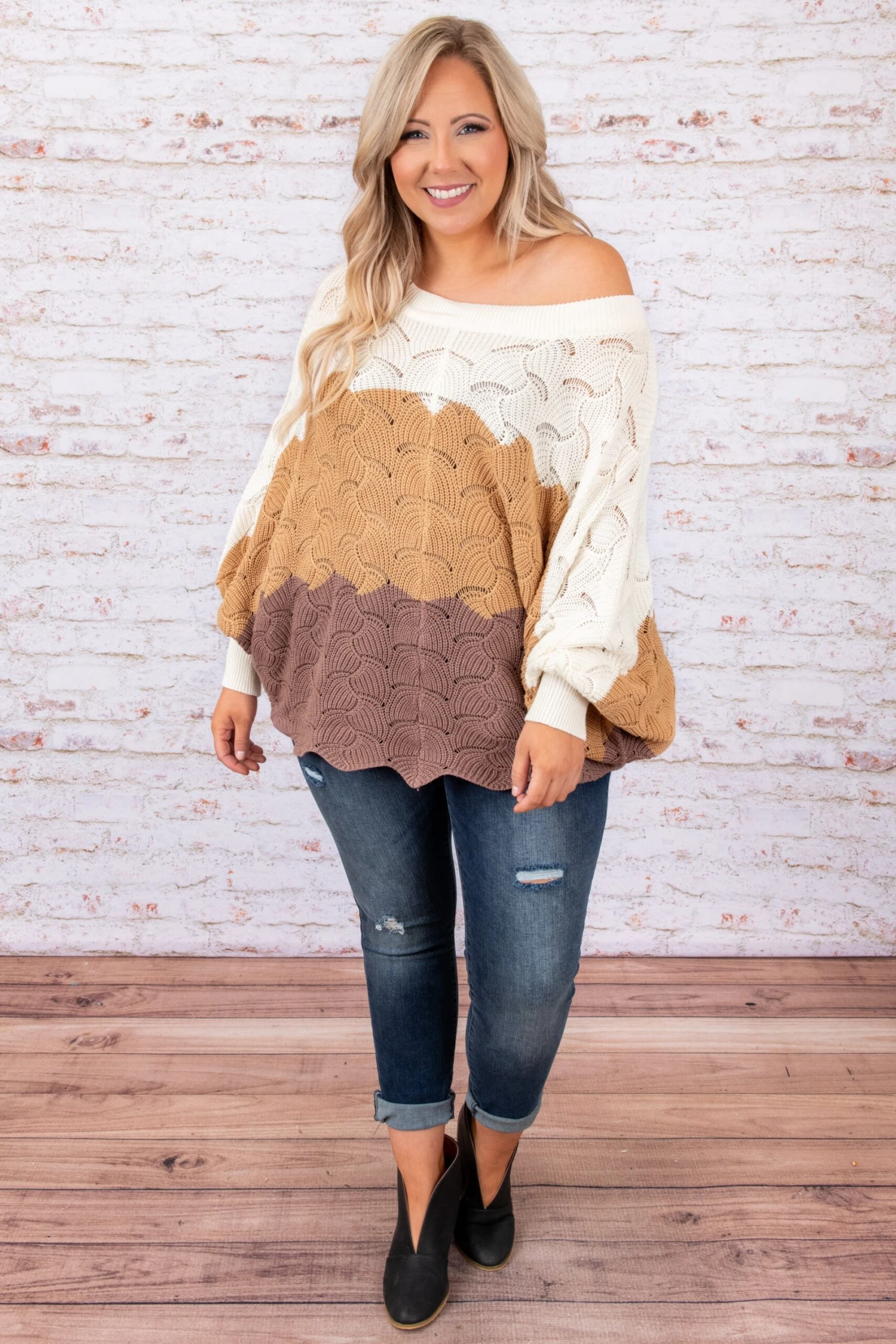 Angel In You Sweater, Taupe-Mocha 2 Angel In You Sweater, Taupe-Mocha - Image 2