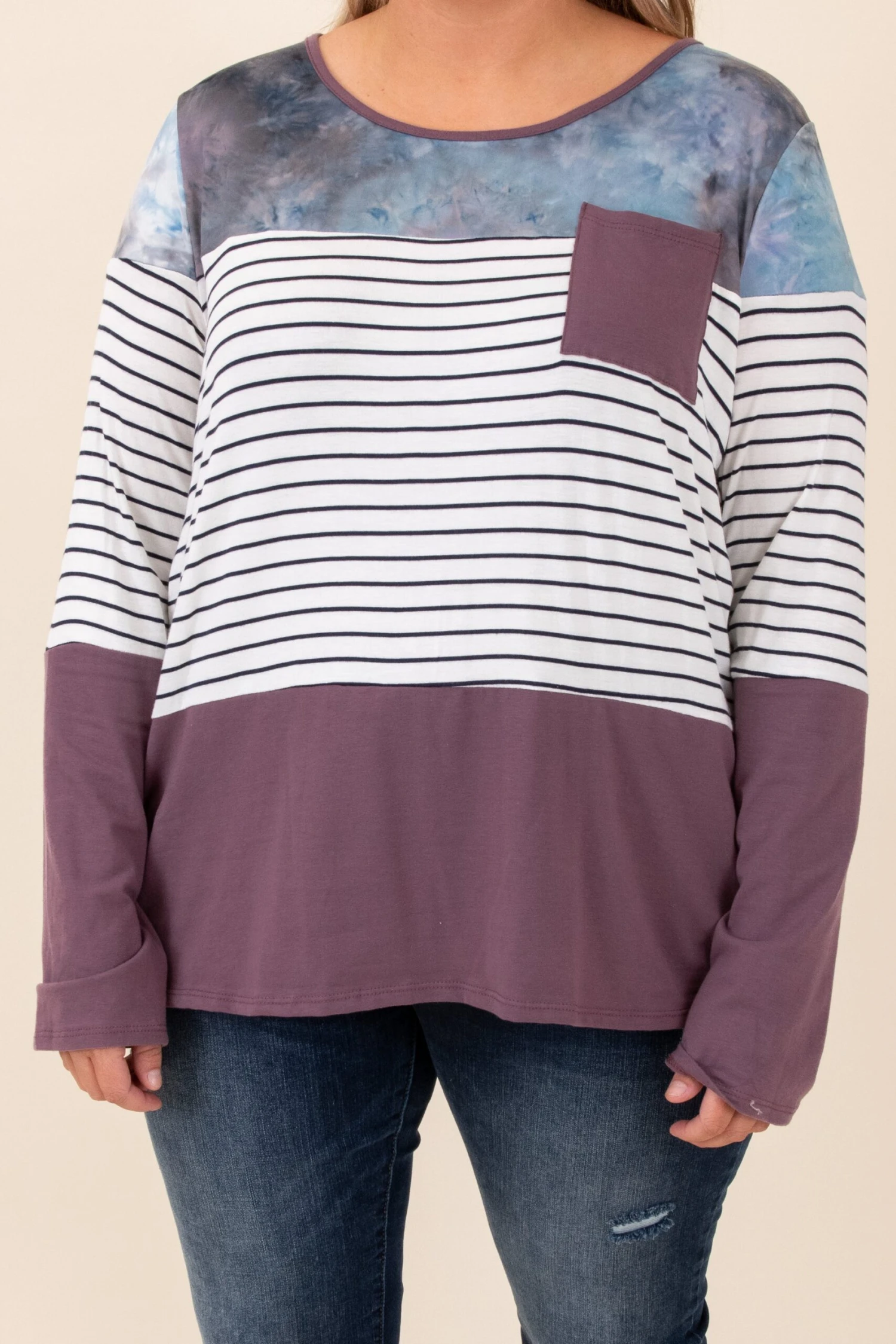 A Whole New Love Top, Purple Cement-Ivory 4 A Whole New Love Top, Purple Cement-Ivory - Image 4