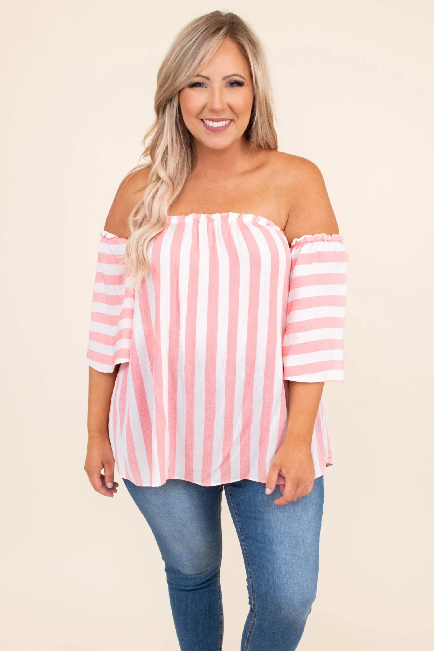 Blown Away By You Blouse, Peach 1 Blown Away By You Blouse, Peach