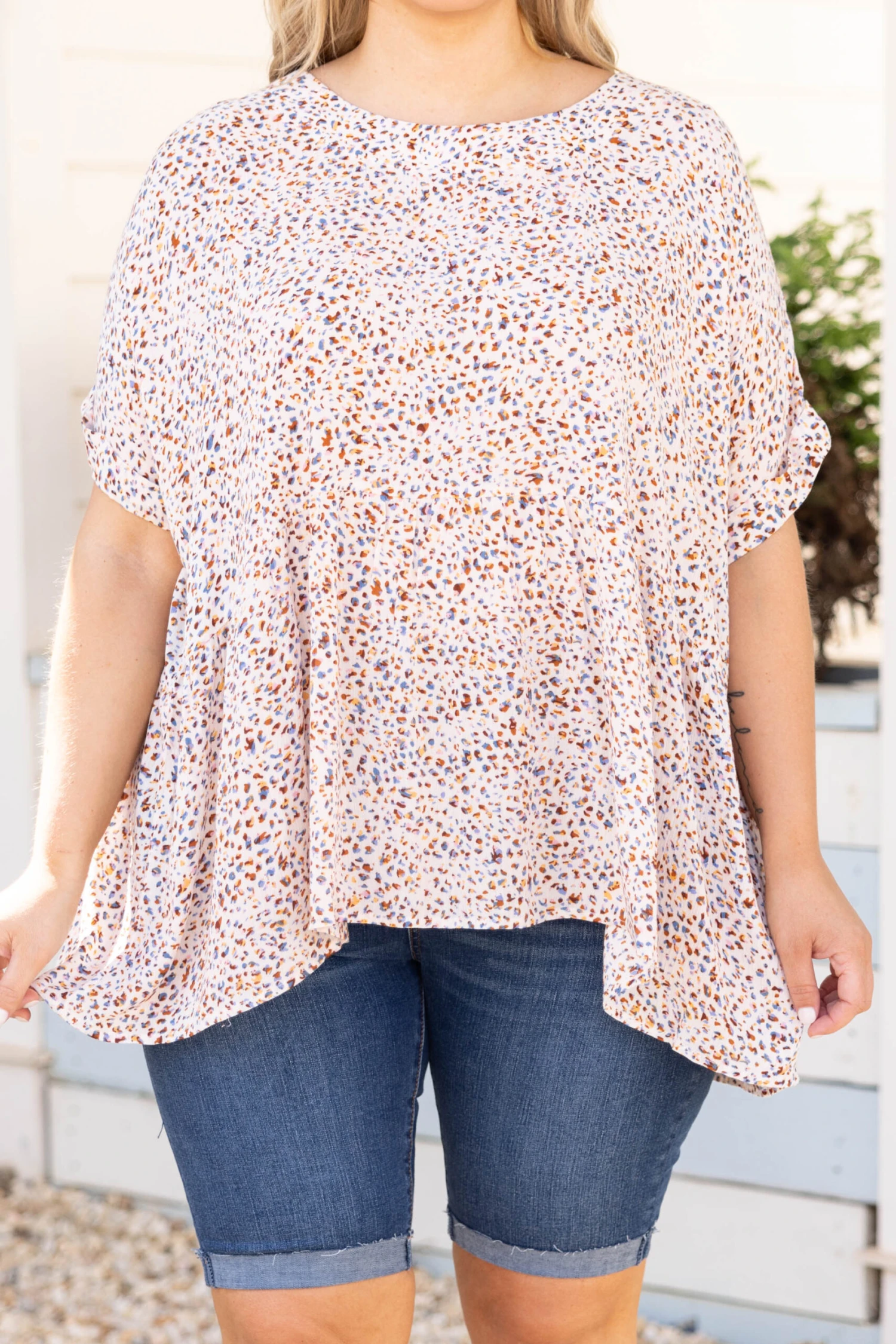 Different Perspectives Top, Blue Multi 4 Different Perspectives Top, Blue Multi - Image 4