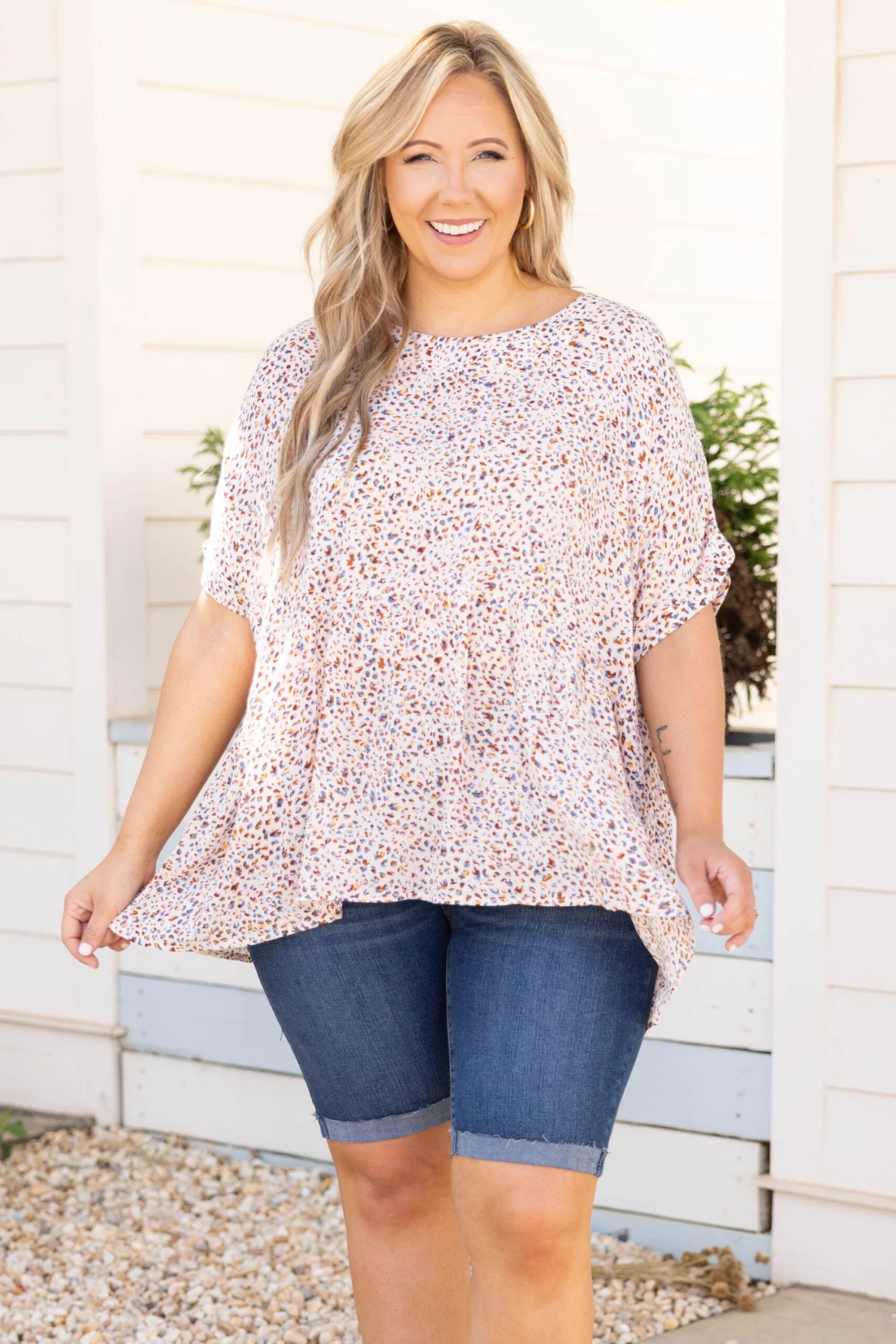 Different Perspectives Top, Blue Multi 1 Different Perspectives Top, Blue Multi