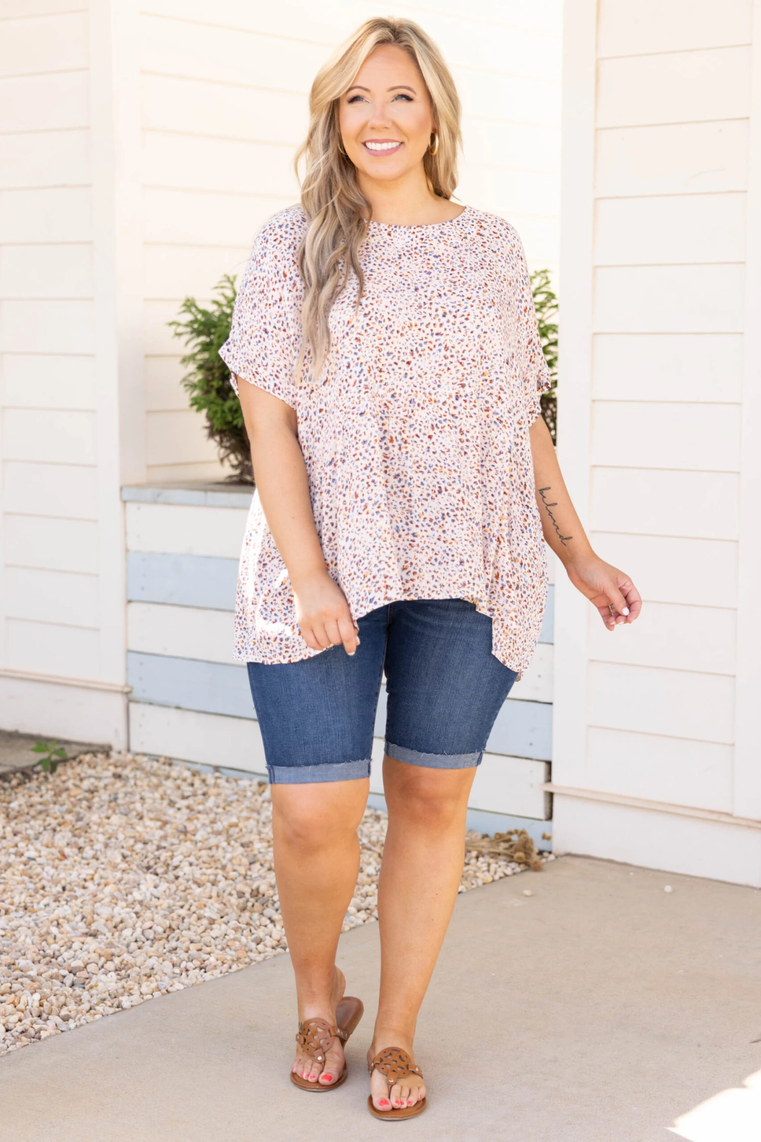 Different Perspectives Top, Blue Multi 2 Different Perspectives Top, Blue Multi - Image 2