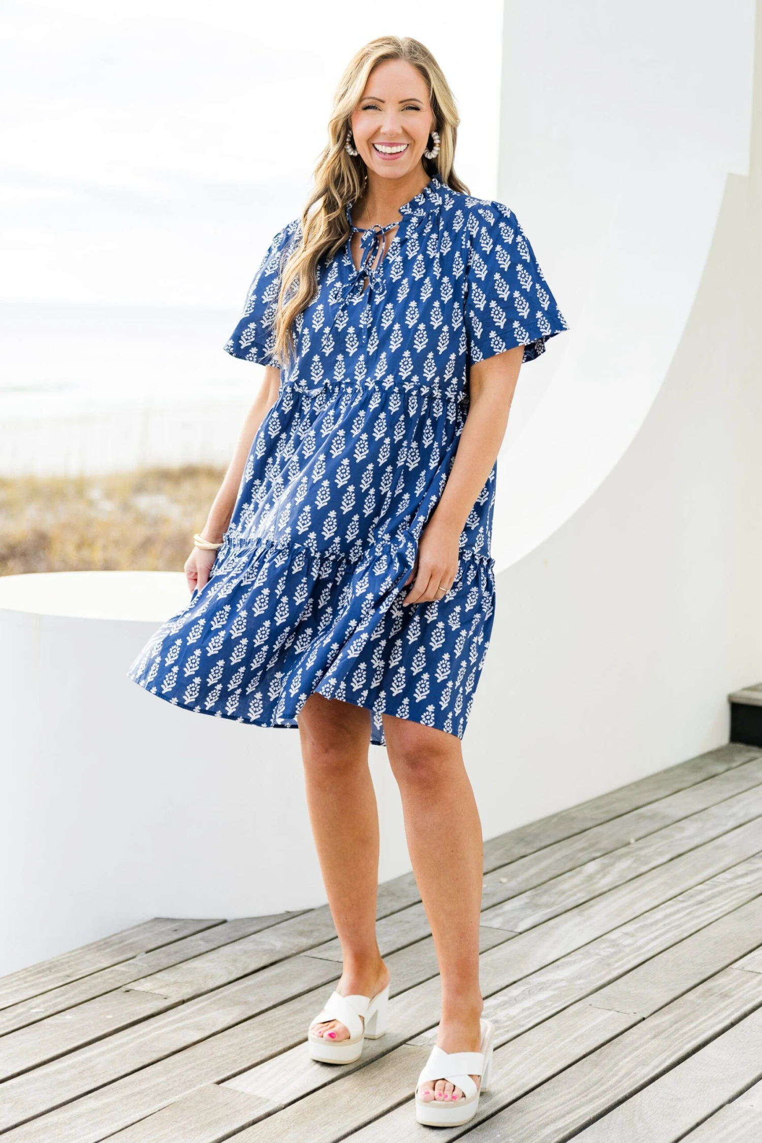 Distant Moon Dress, Navy 2 Distant Moon Dress, Navy - Image 2