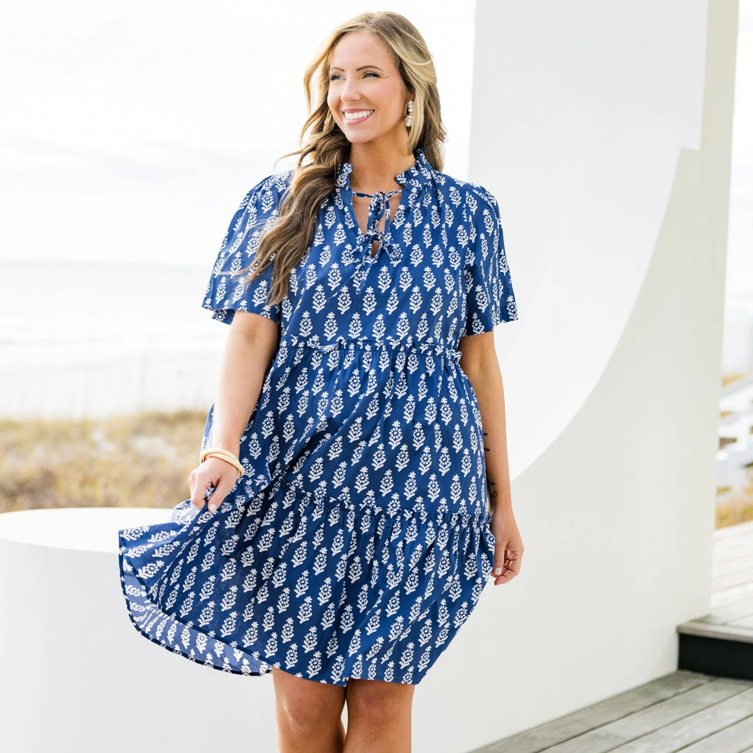 Distant Moon Dress, Navy 7 Distant Moon Dress, Navy - Image 7