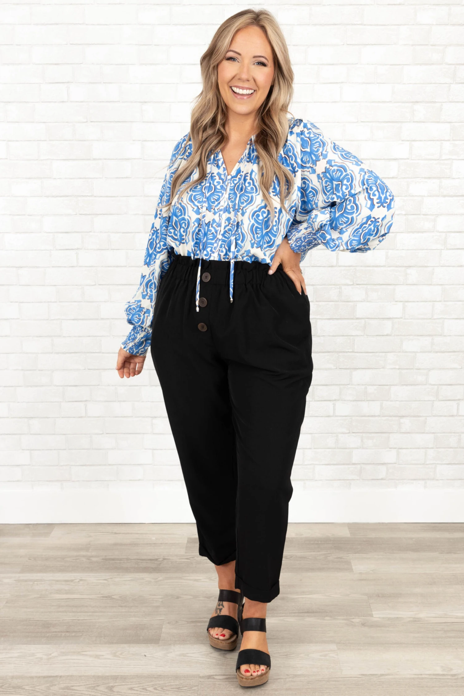 Don't Forget Your Smile Top, Blue 2 Don't Forget Your Smile Top, Blue - Image 2