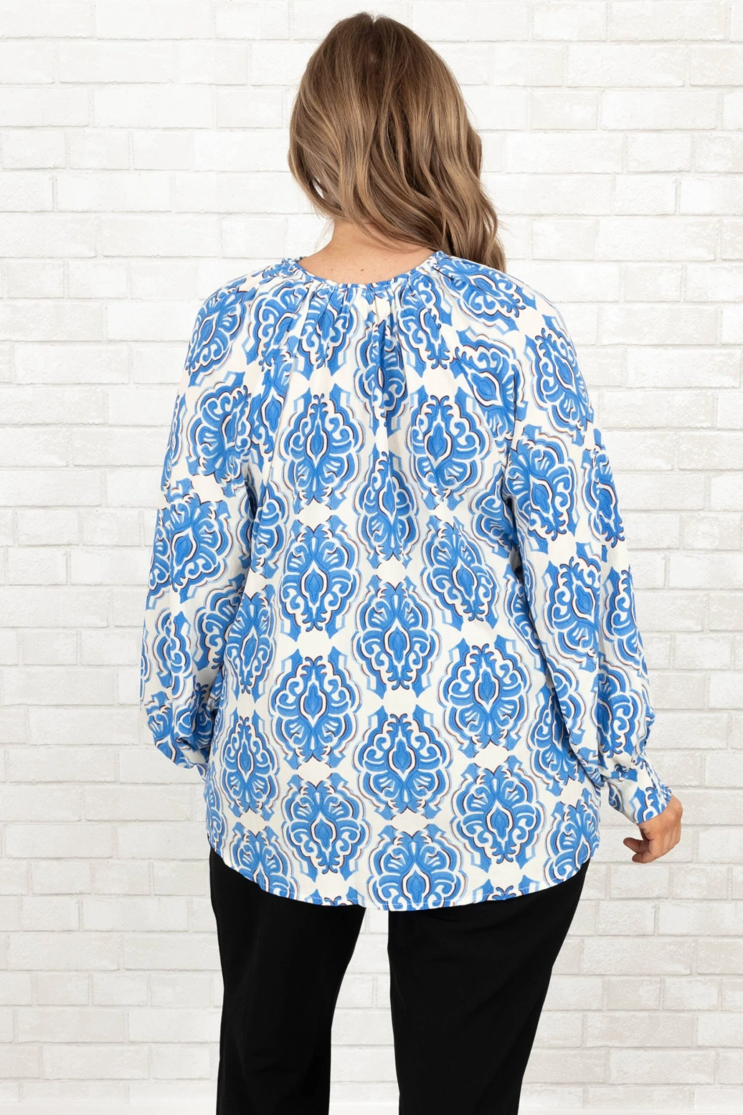 Don't Forget Your Smile Top, Blue 5 Don't Forget Your Smile Top, Blue - Image 5