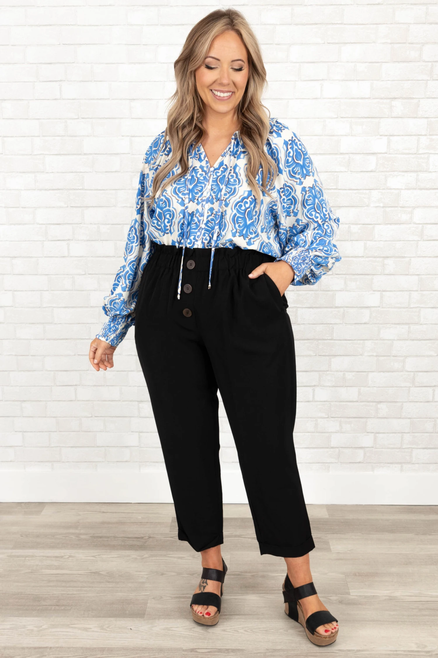 Don't Forget Your Smile Top, Blue 3 Don't Forget Your Smile Top, Blue - Image 3