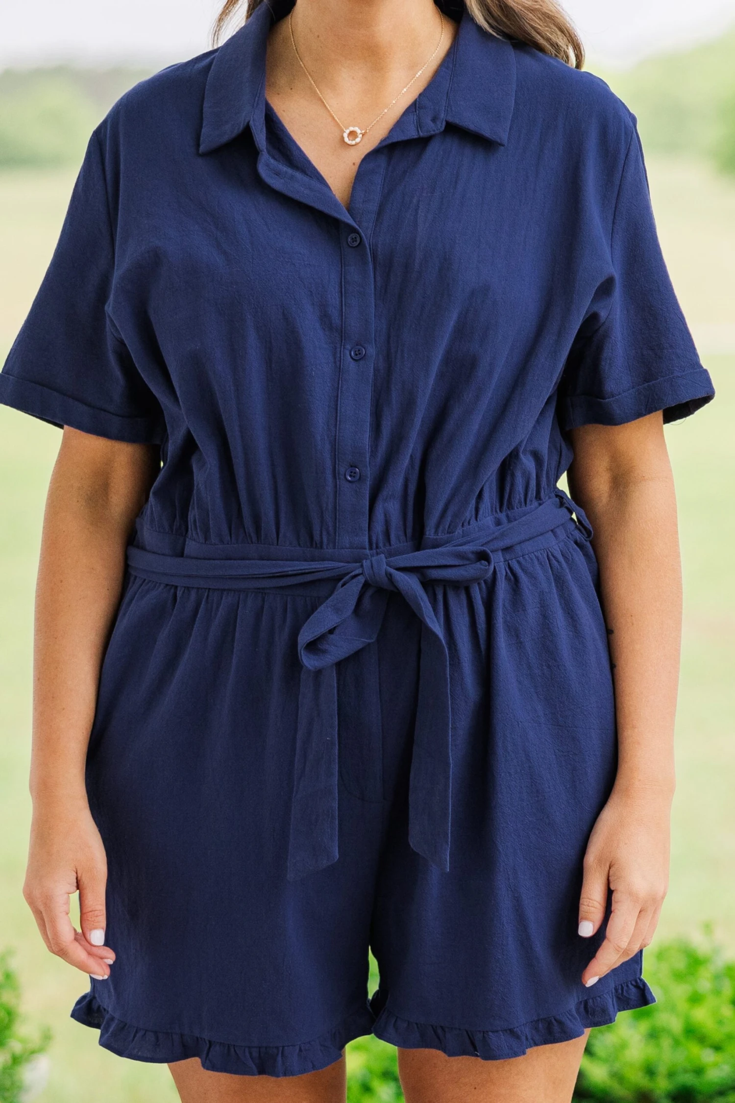 Don't Let Me Go Romper, Navy 5 Don't Let Me Go Romper, Navy - Image 5