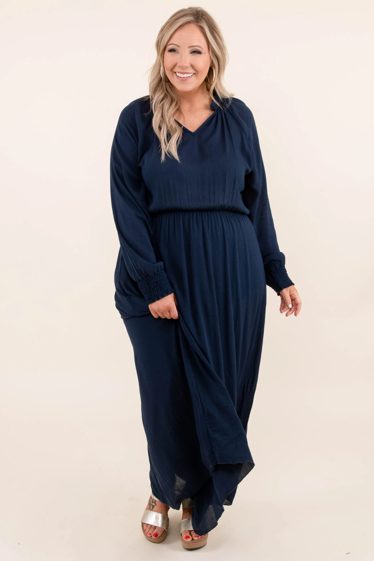 Eternal Hope Dress, Navy 3 Eternal Hope Dress, Navy - Image 3