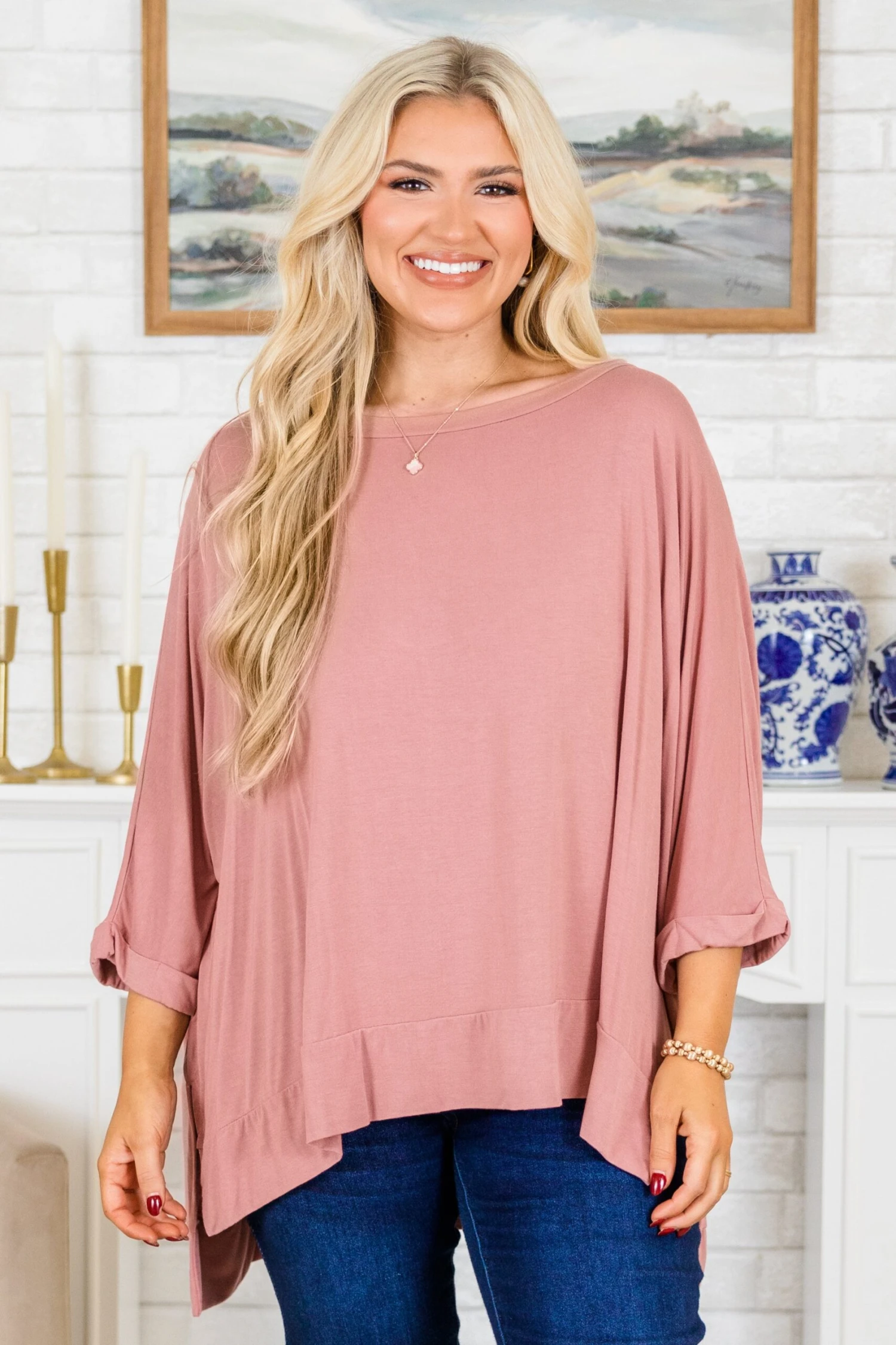 Favorite Forecast Tunic, Dark Pink 2 Favorite Forecast Tunic, Dark Pink - Image 2