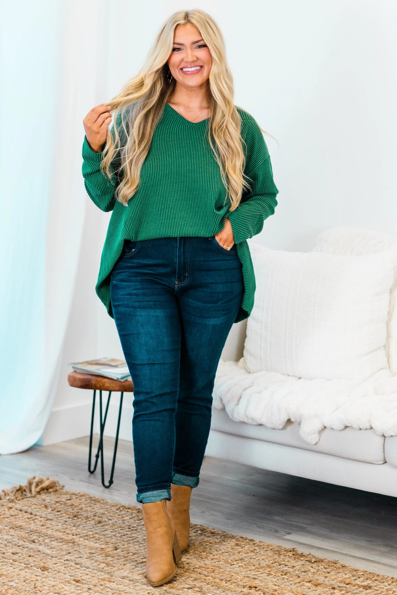 Feel The Same Way Top, Hunter Green 4 Feel The Same Way Top, Hunter Green - Image 4