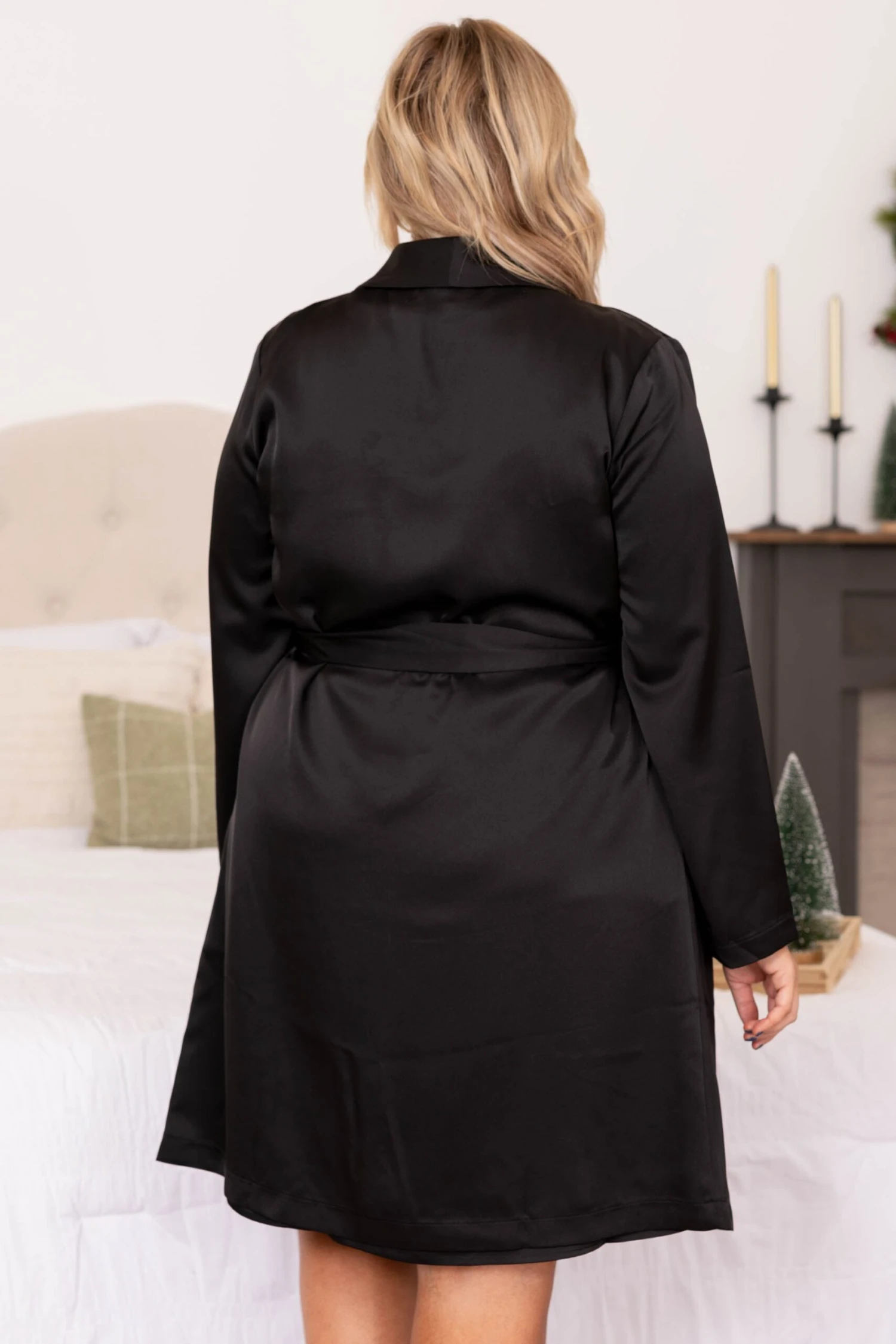 Find Your Inner Beauty Silky Satin Robe, Black 5 Find Your Inner Beauty Silky Satin Robe, Black - Image 5
