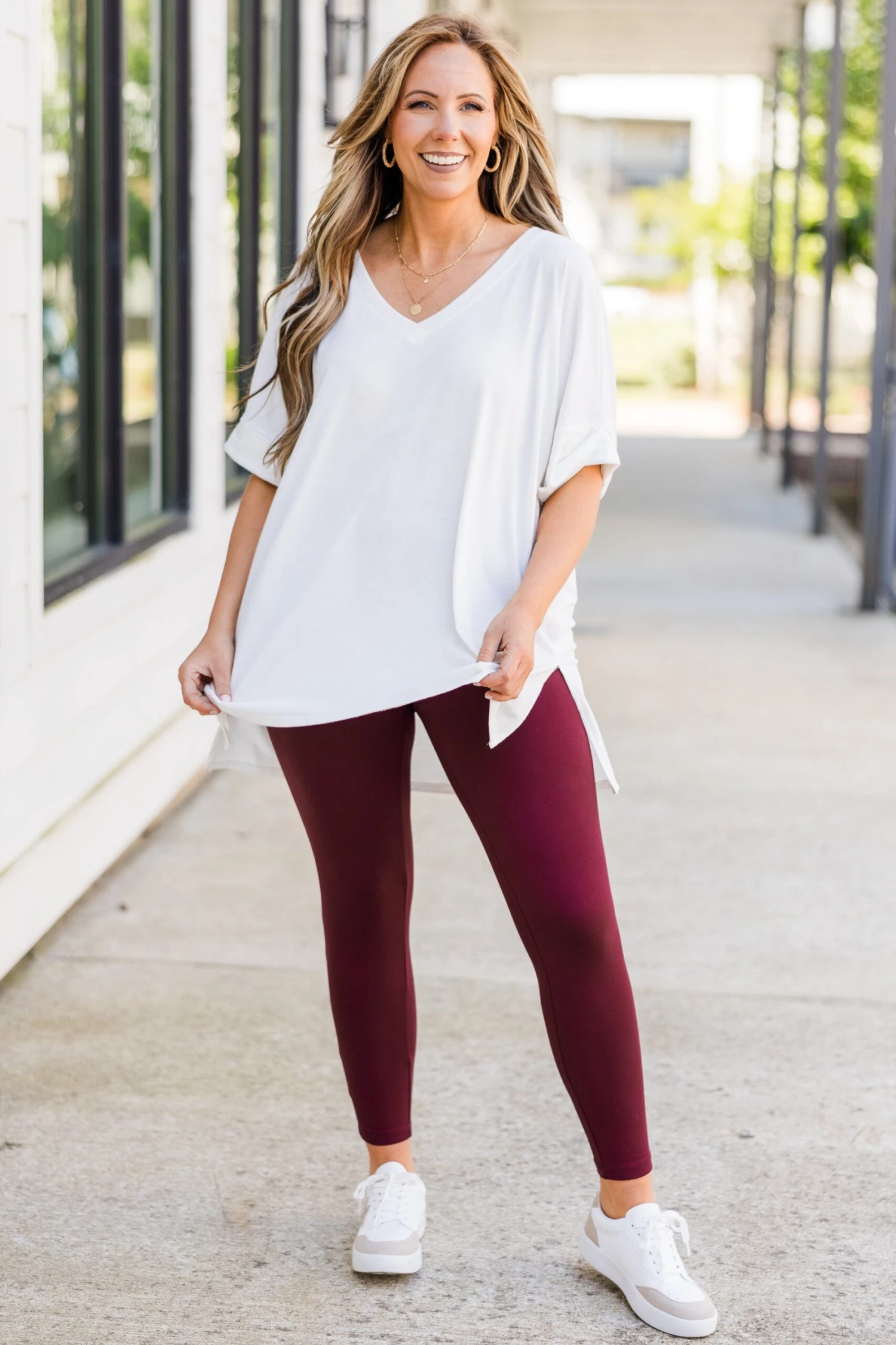 First Place Leggings, Dark Burgundy 5 First Place Leggings, Dark Burgundy - Image 5