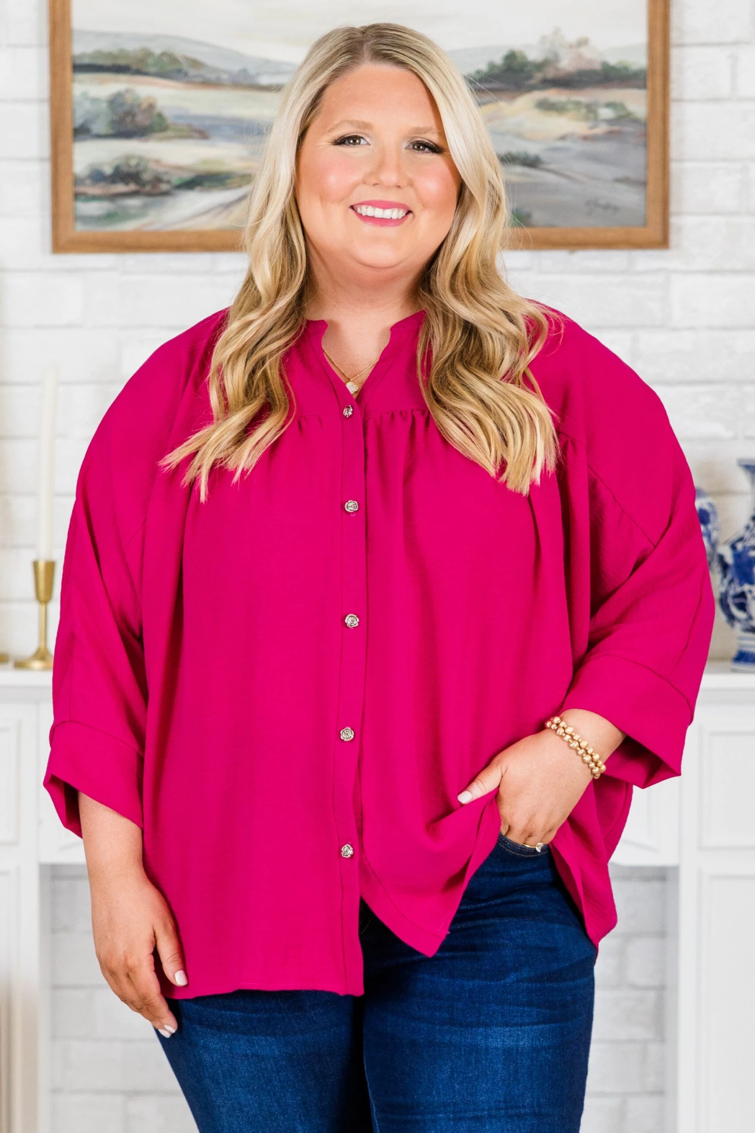 Fond Reflections Top, Pink 2 Fond Reflections Top, Pink - Image 2