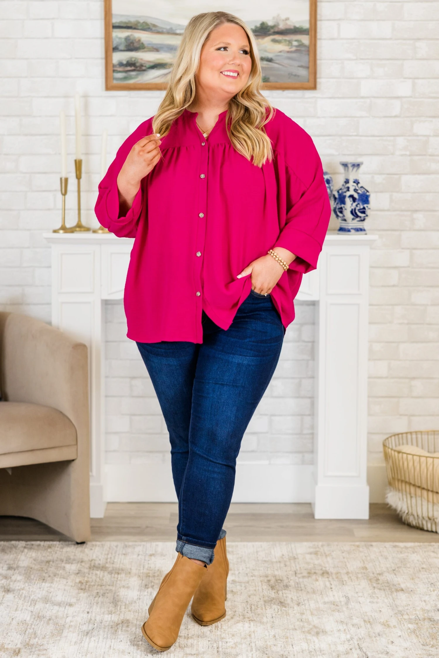 Fond Reflections Top, Pink 4 Fond Reflections Top, Pink - Image 4