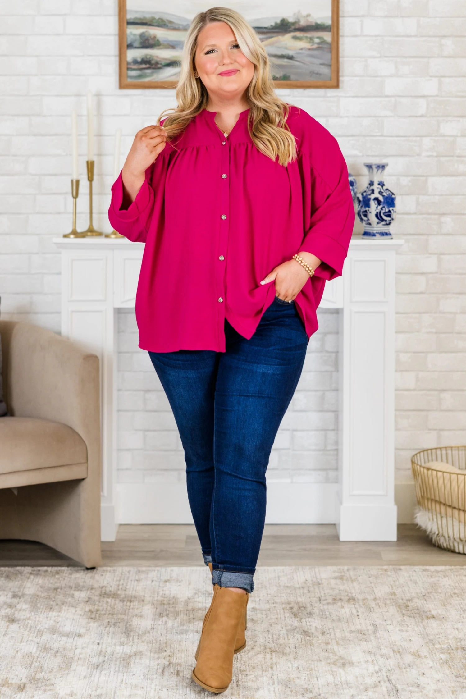 Fond Reflections Top, Pink 3 Fond Reflections Top, Pink - Image 3