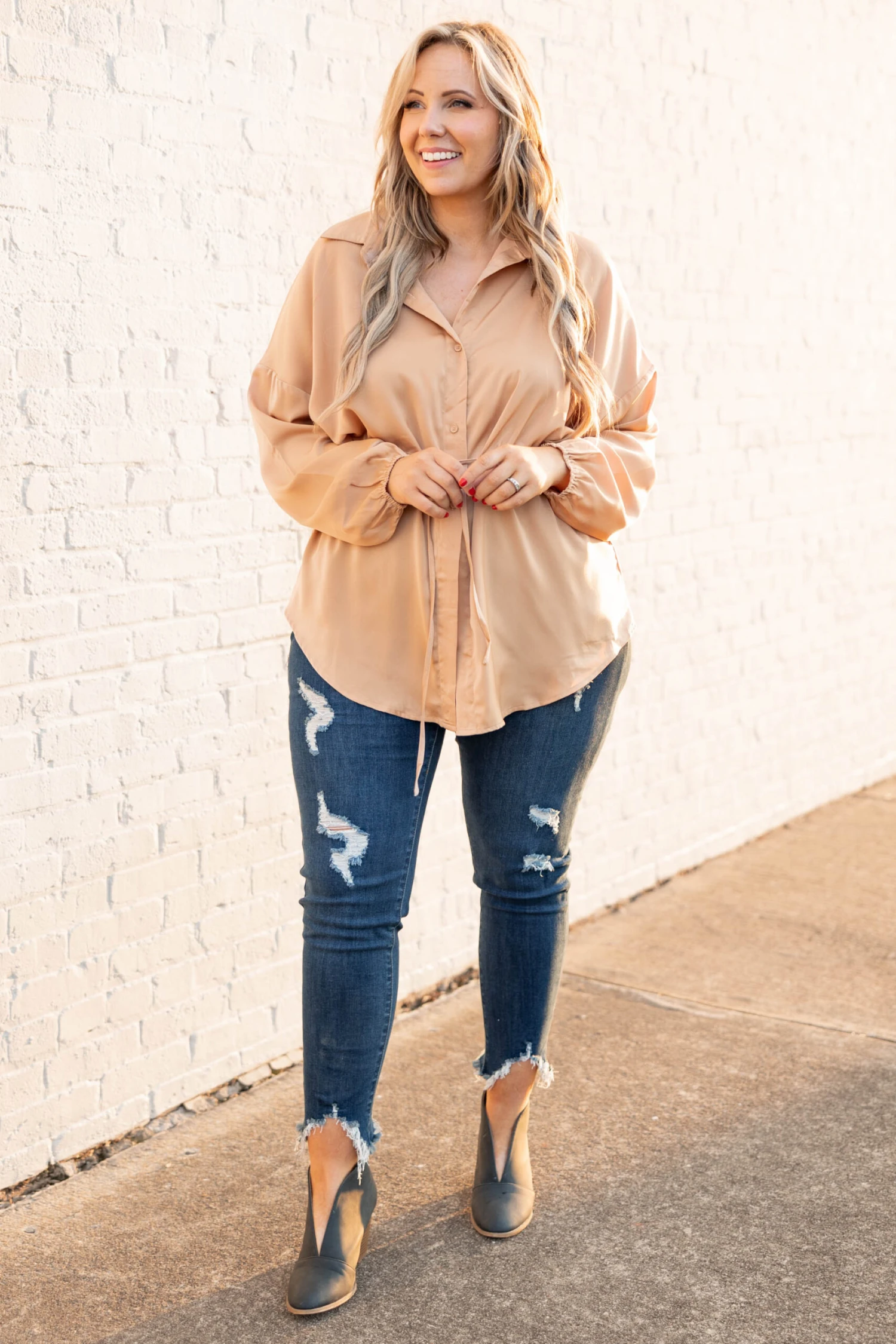 For The Weekend Blouse, Coffee 3 For The Weekend Blouse, Coffee - Image 3