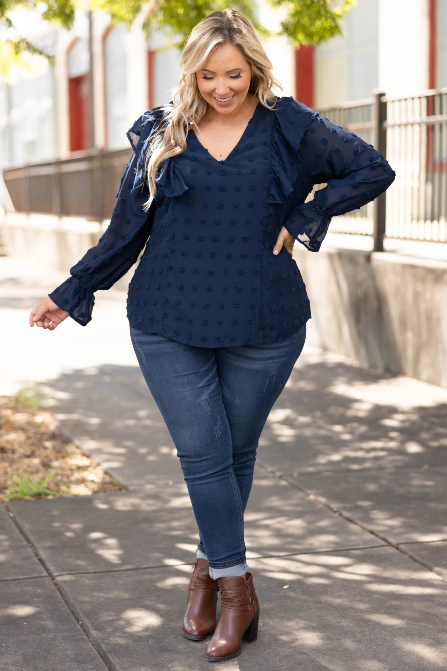 Fresh Outlook Top, Navy 2 Fresh Outlook Top, Navy - Image 2