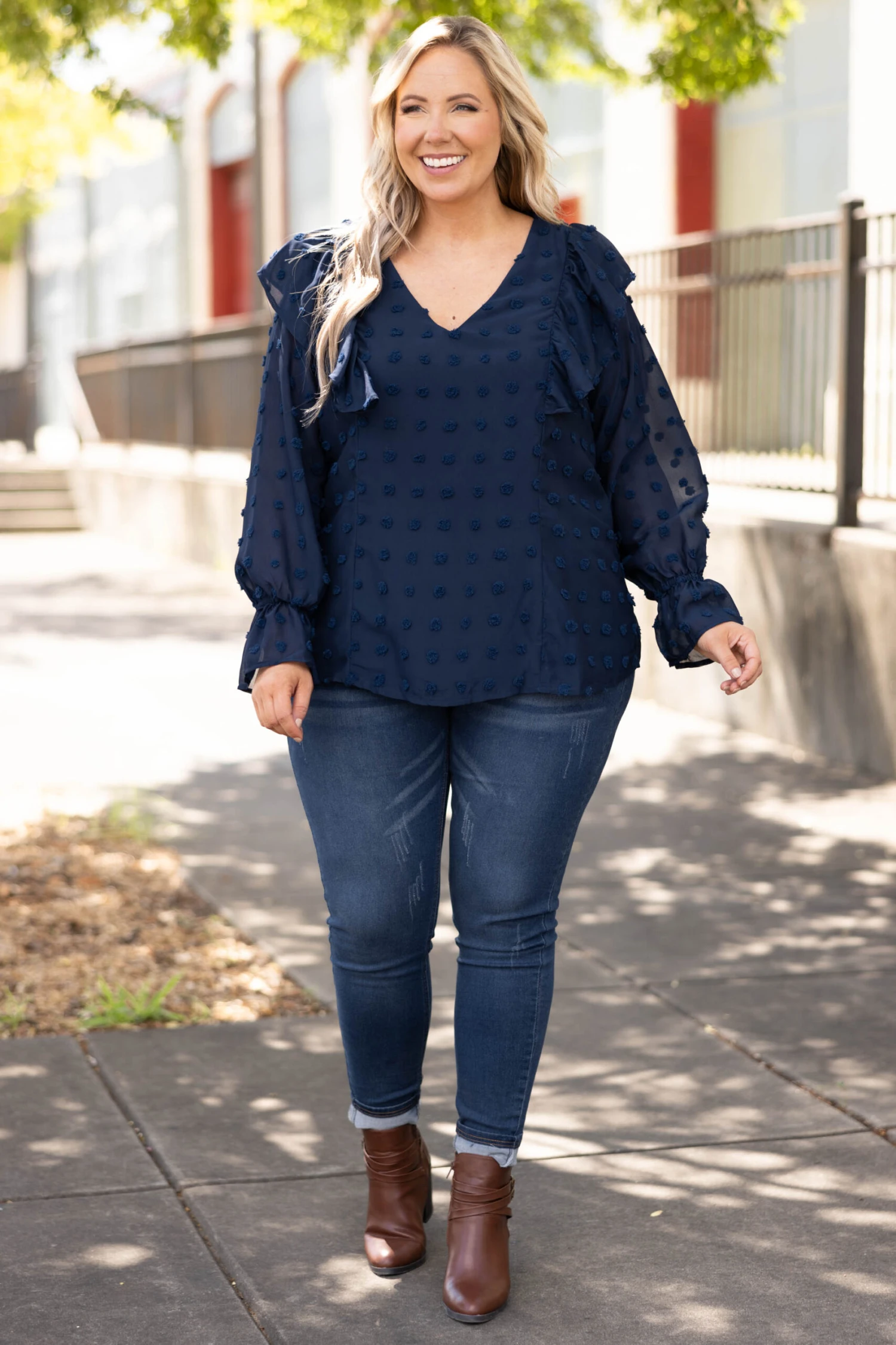 Fresh Outlook Top, Navy 3 Fresh Outlook Top, Navy - Image 3