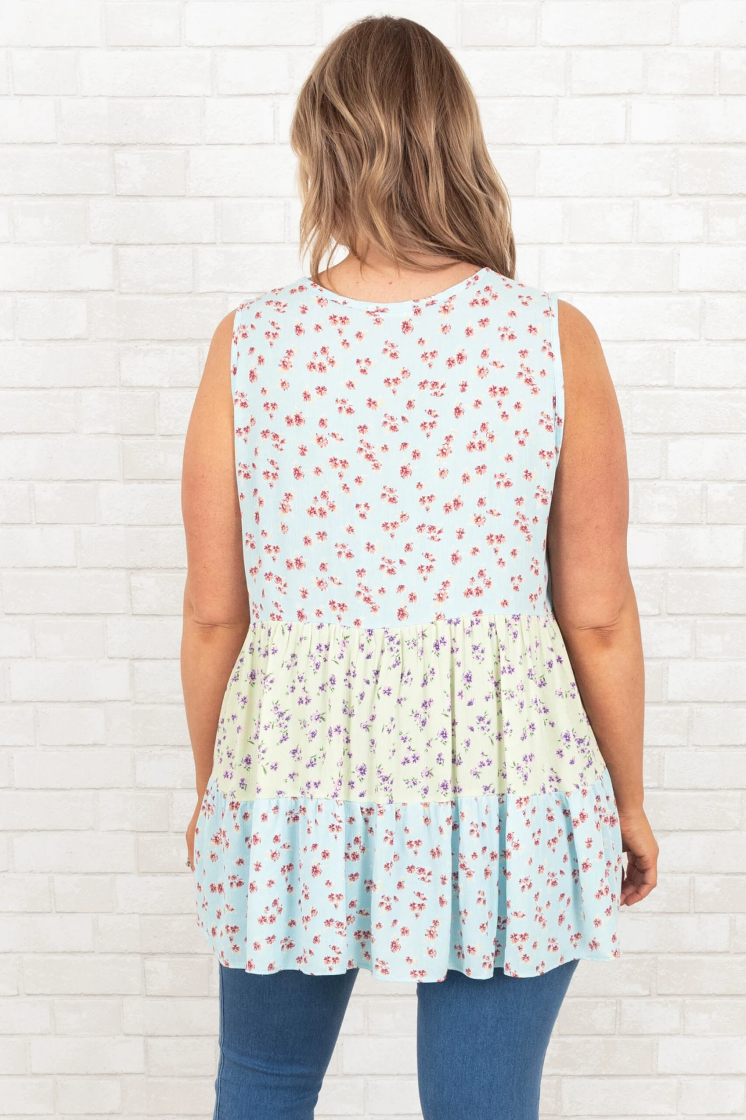 Garden Melodies Top, Baby Blue Yellow 5 Garden Melodies Top, Baby Blue Yellow - Image 5