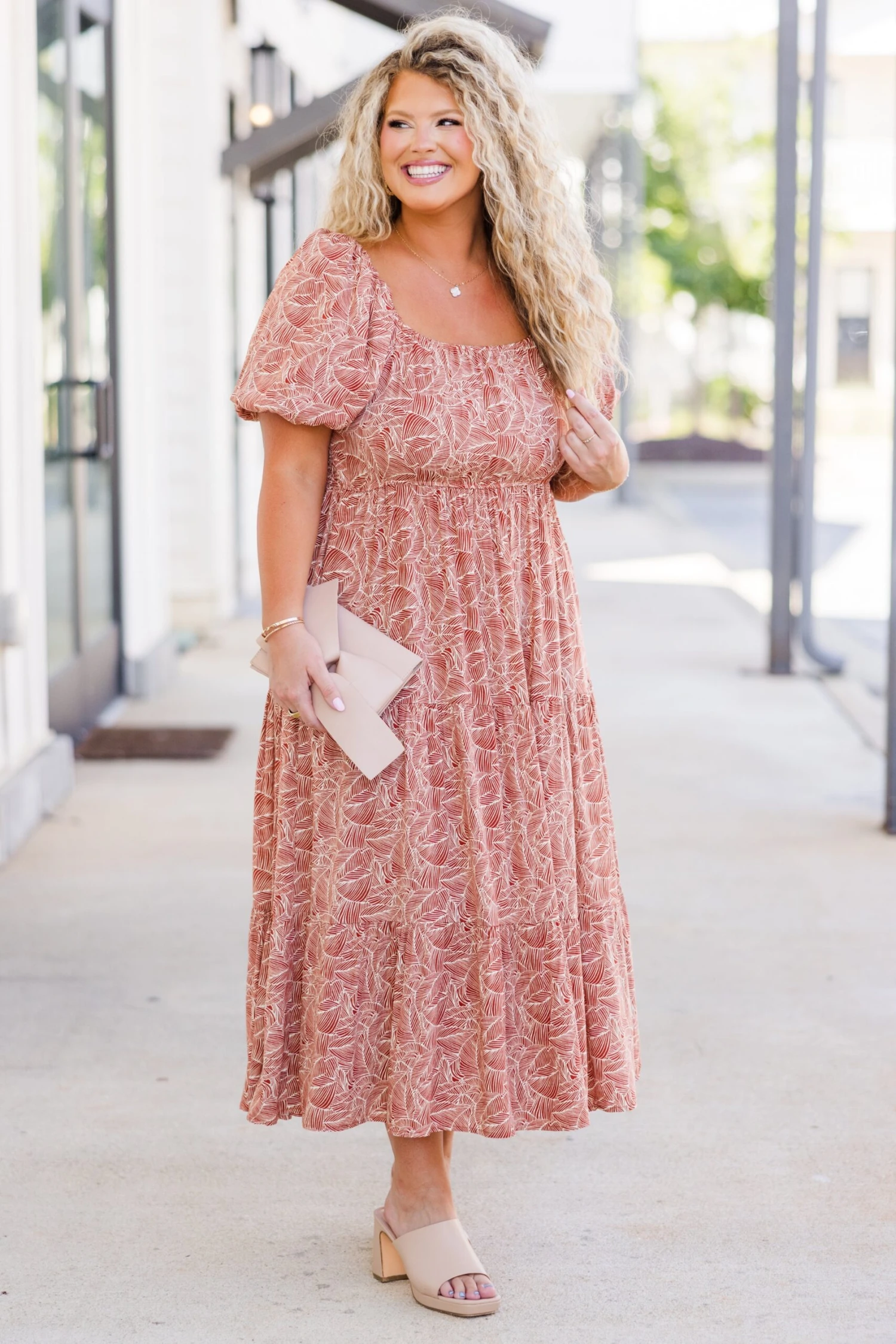 Give A Little Bit Midi Dress, Orange 4 Give A Little Bit Midi Dress, Orange - Image 4