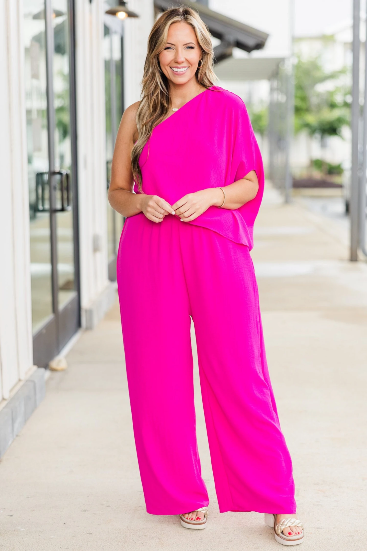 Good Luck Babe Jumpsuit, Fuchsia 2 Good Luck Babe Jumpsuit, Fuchsia - Image 2